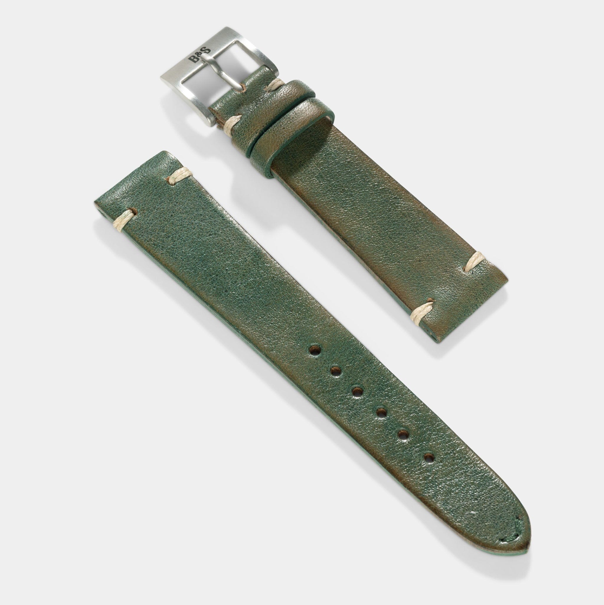 Vintage Green Leather Watch Strap