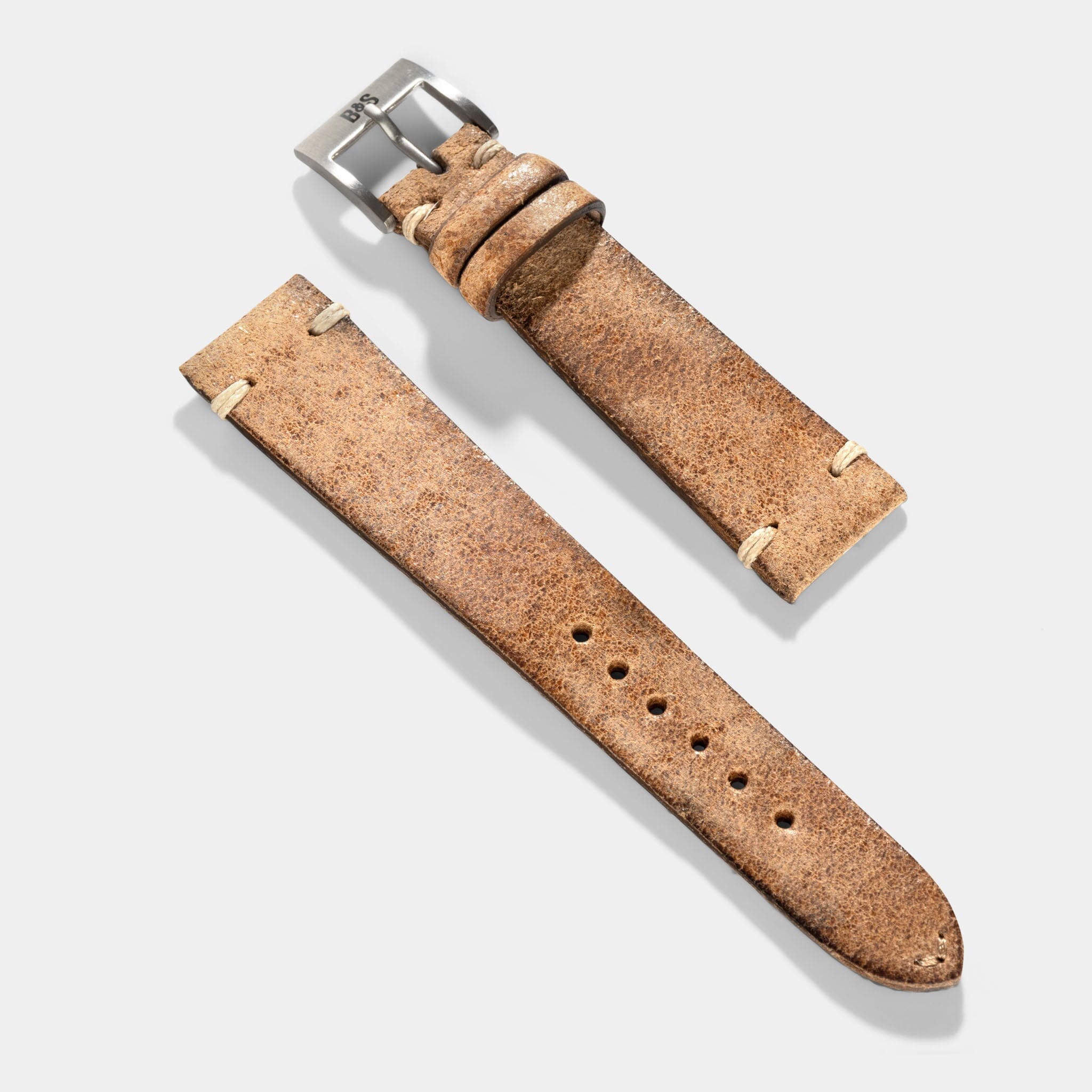 Crackle Brown Leather Watch Strap