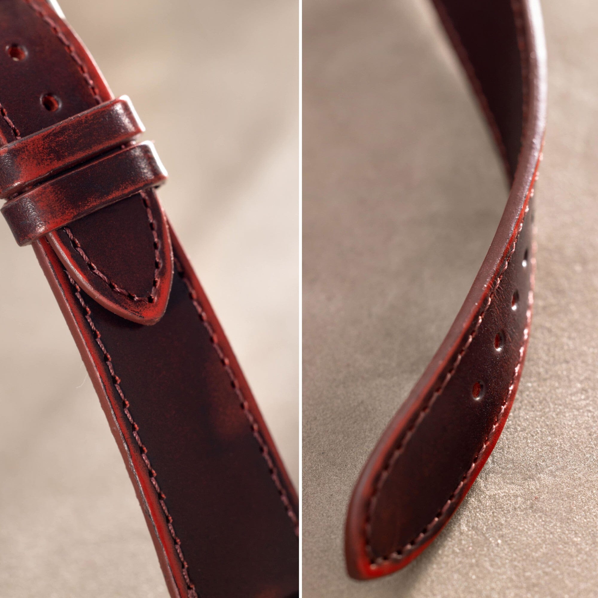 Degrade Chilli Red Leather Watch Strap