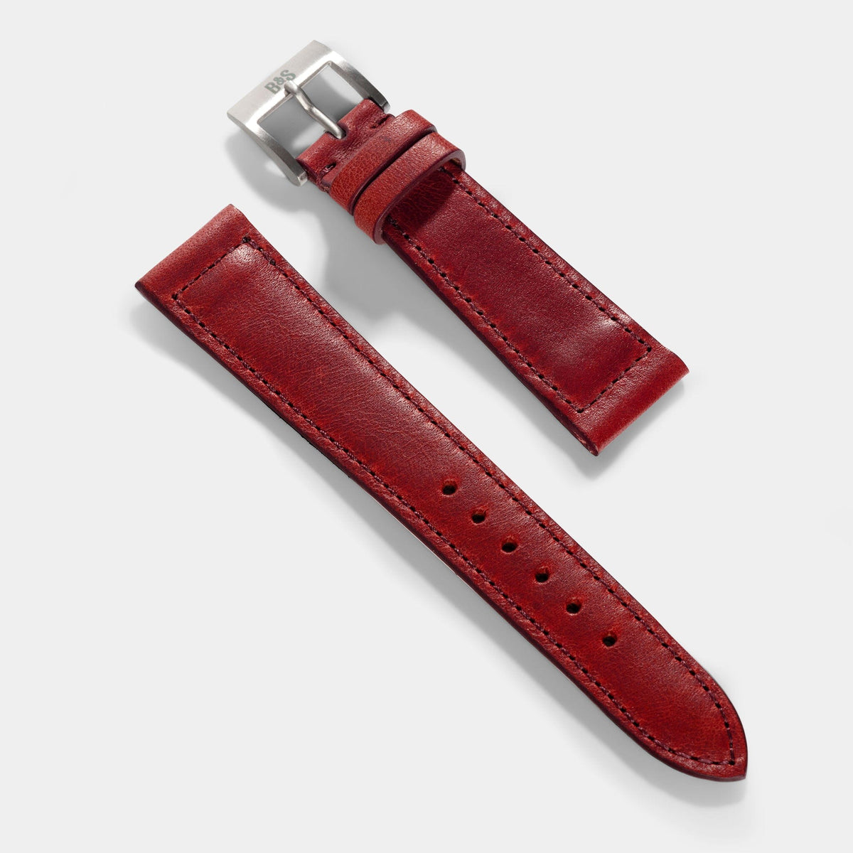 Red Leather Buckle Stella Belt - Classic Deep Red Italian Leather Belt Gold  main image 2