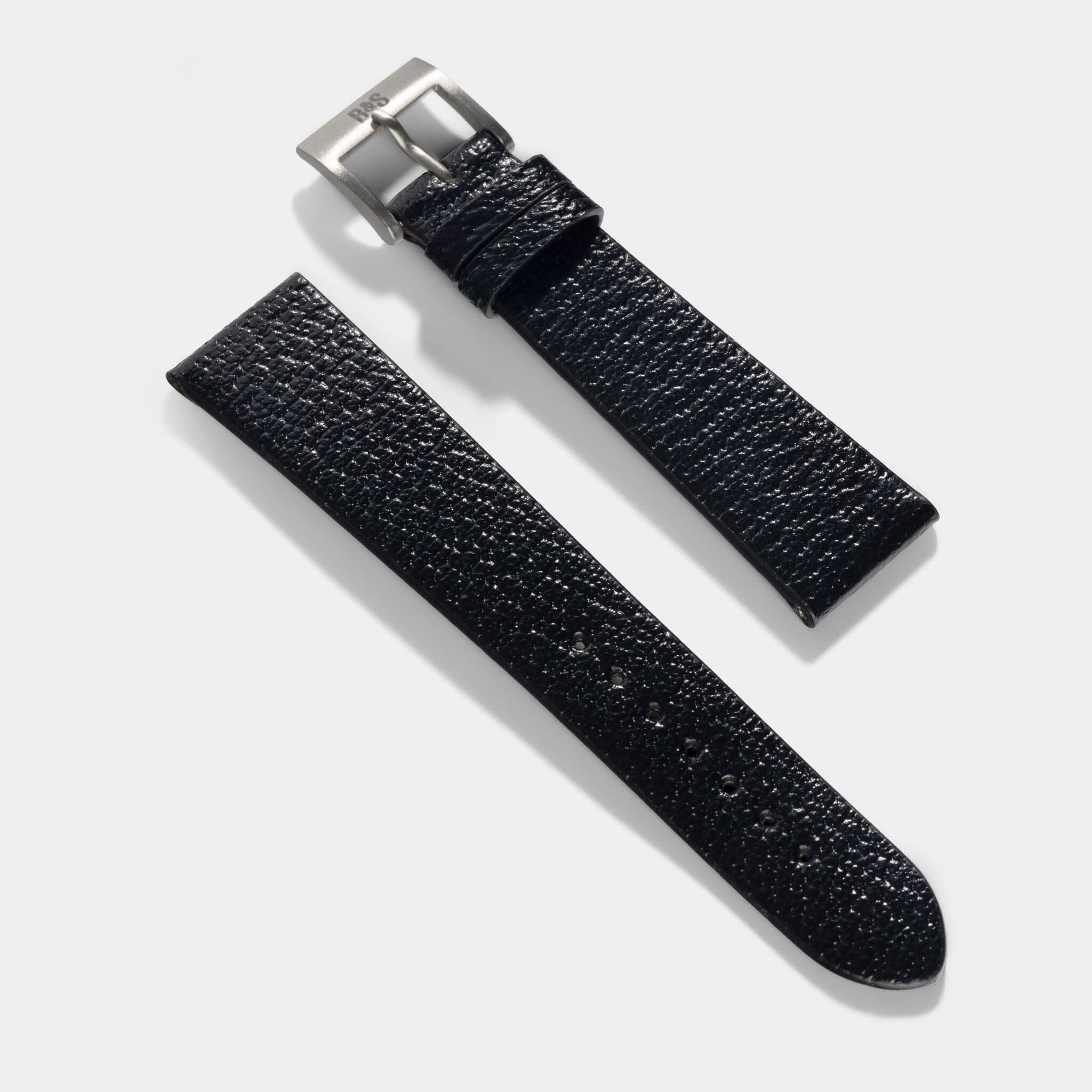 Retro Black Pigskin Leather Watch Strap