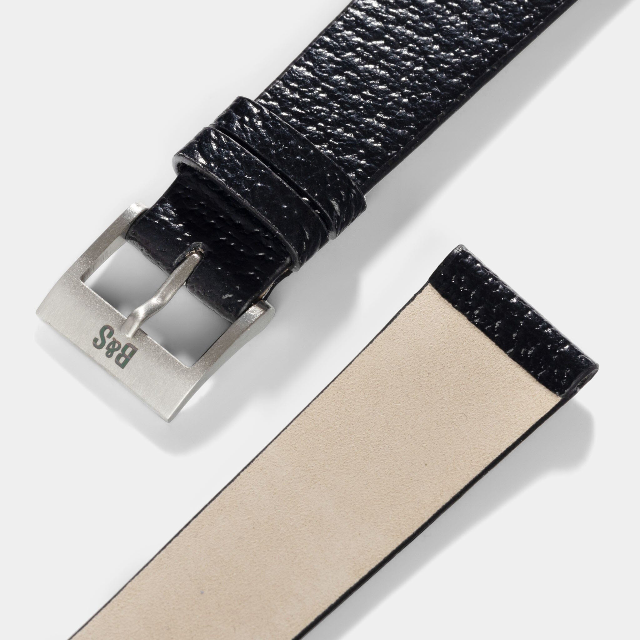 Retro Black Pigskin Leather Watch Strap