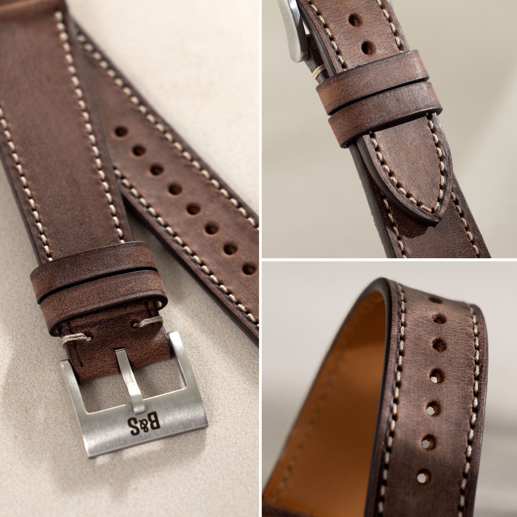 Dry Soil Brown Leather Watch Strap