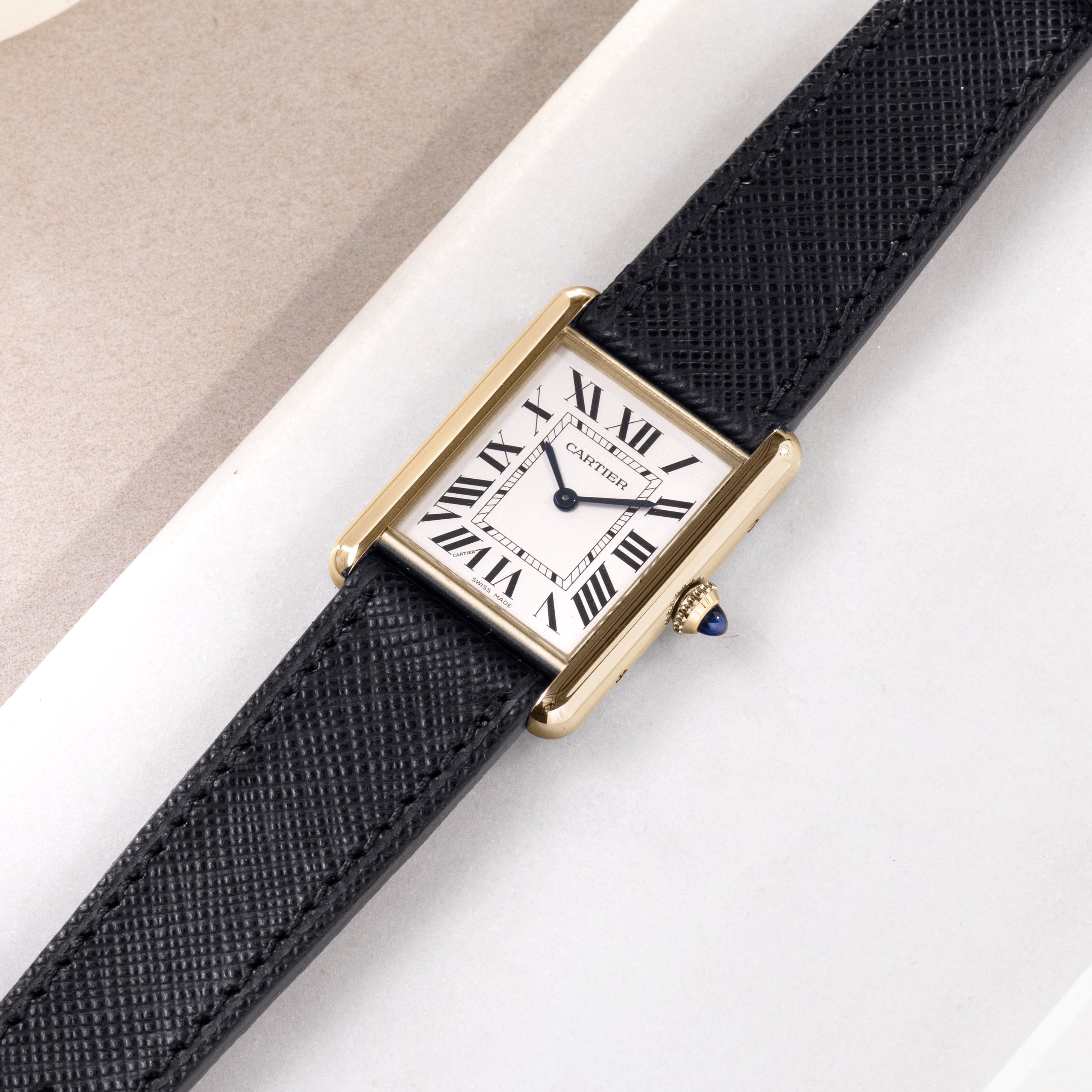 Strap for Cartier Tank Louis (2021-2024) - The Saffiano Black