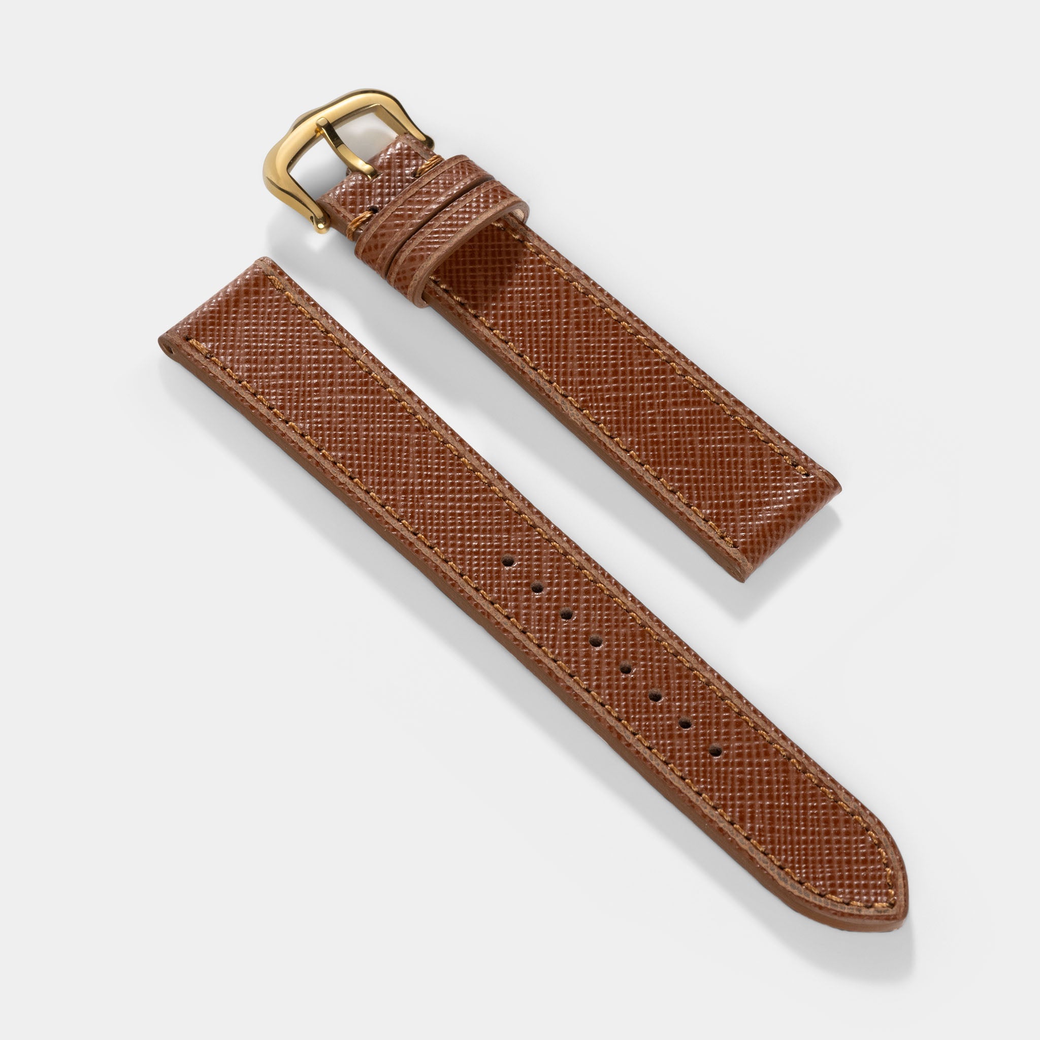 Strap for Cartier 17.5mm - Saffiano Cognac Brown Leather