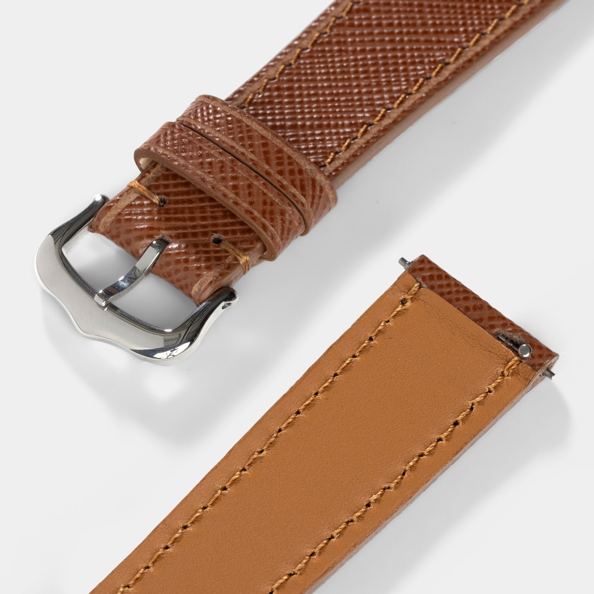 Strap for Cartier Tank Must (2021-2024) - The Saffiano Cognac