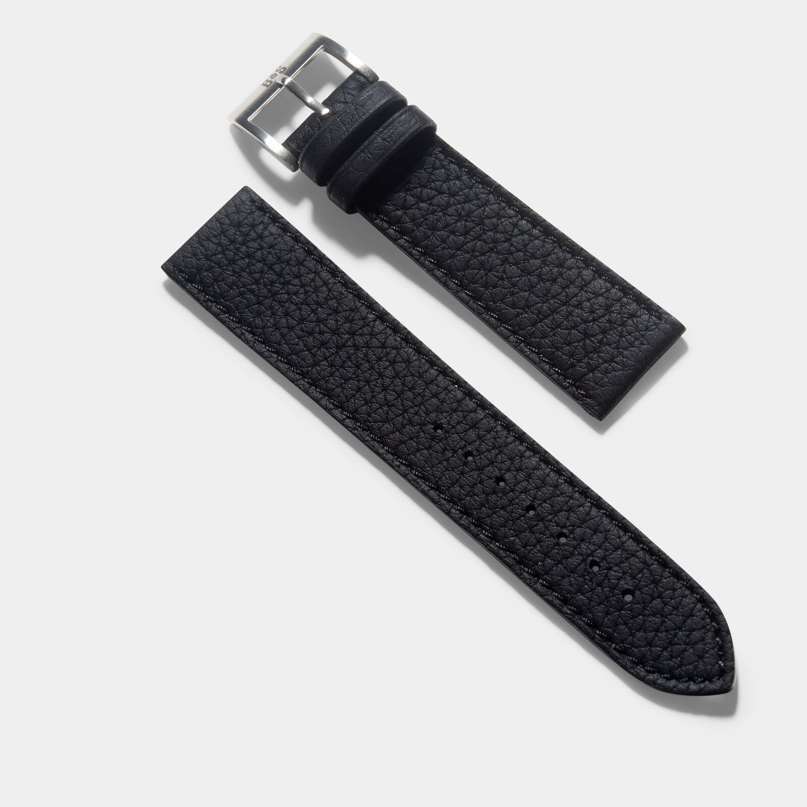 Taurillon Black Thin Leather Watch Strap