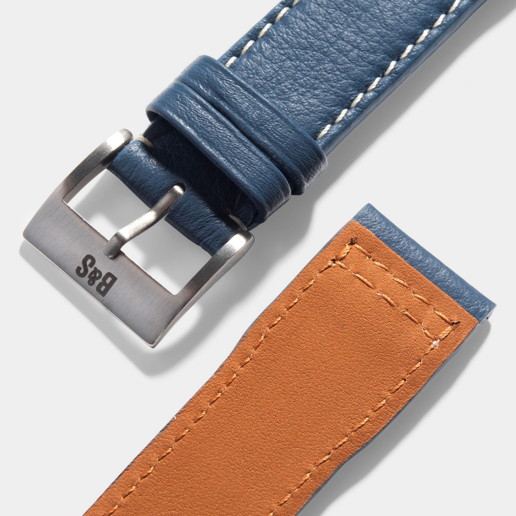 VIPR Blue Aviator Leather Watch Strap