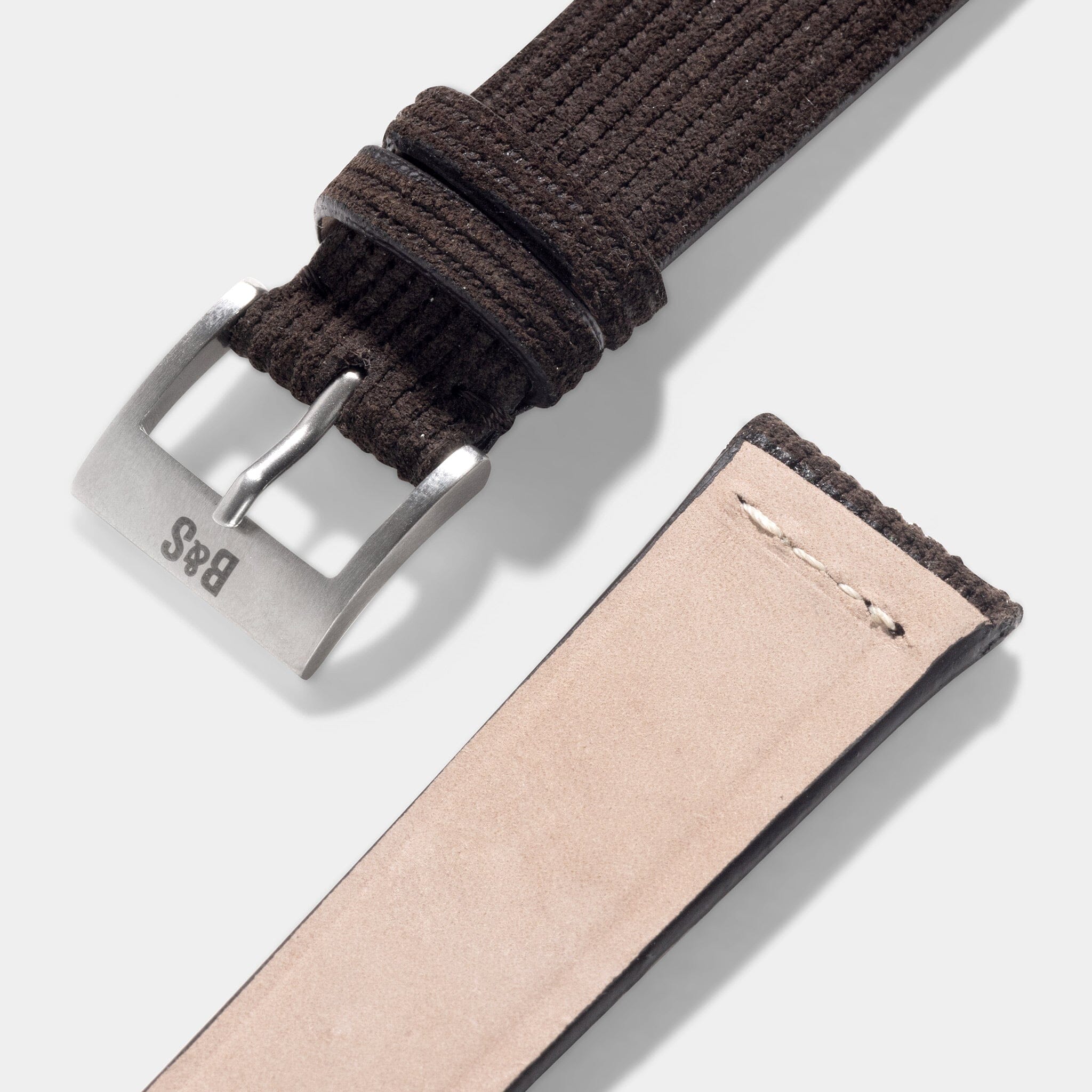 Velvet Style Brown Suede Leather Watch Strap