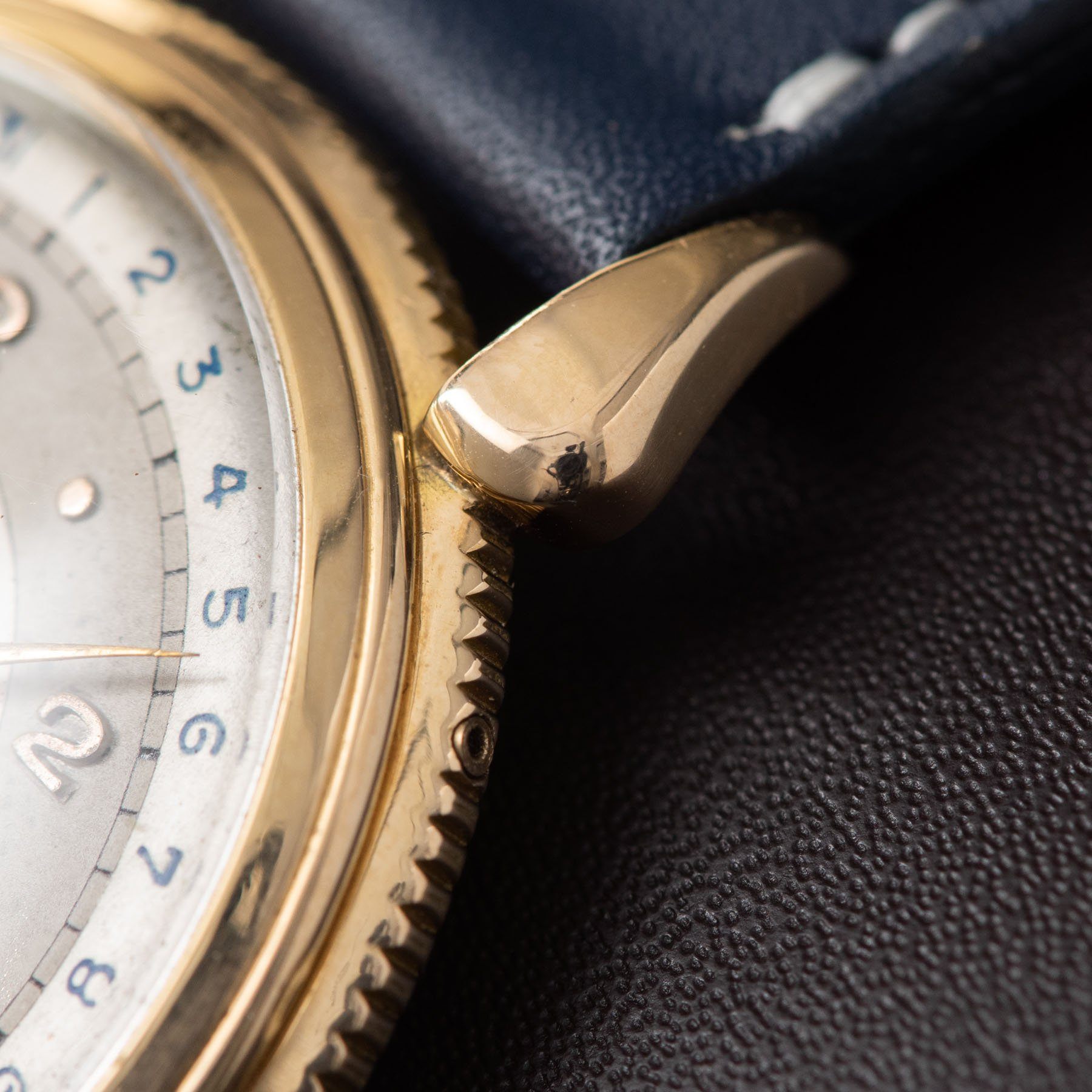 Movado Triple Calendar Pink Gold  coin edge case Dress Watch