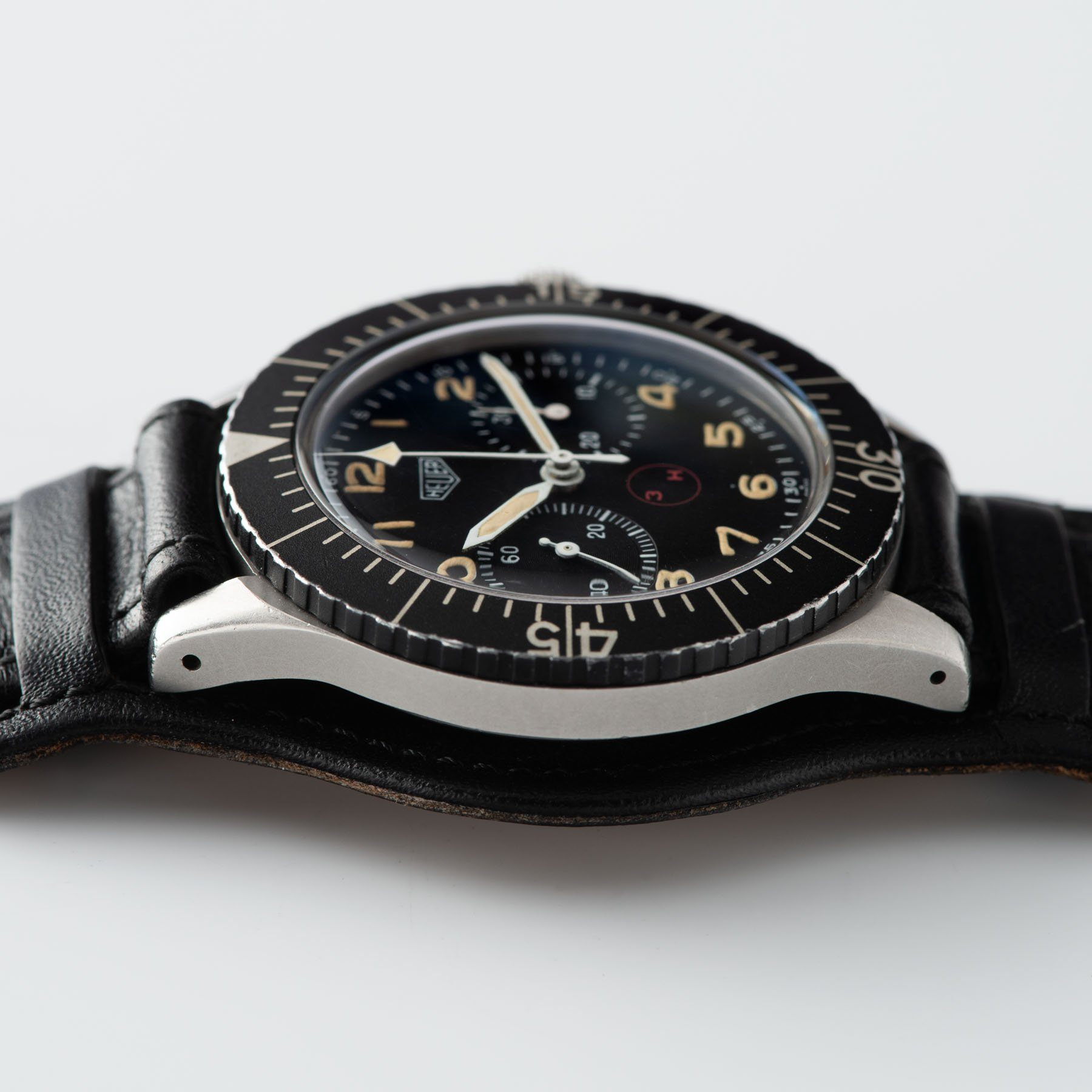 Heuer Chronograph German Issued Flyback Chrono 1550SG with  Large 42mm Case