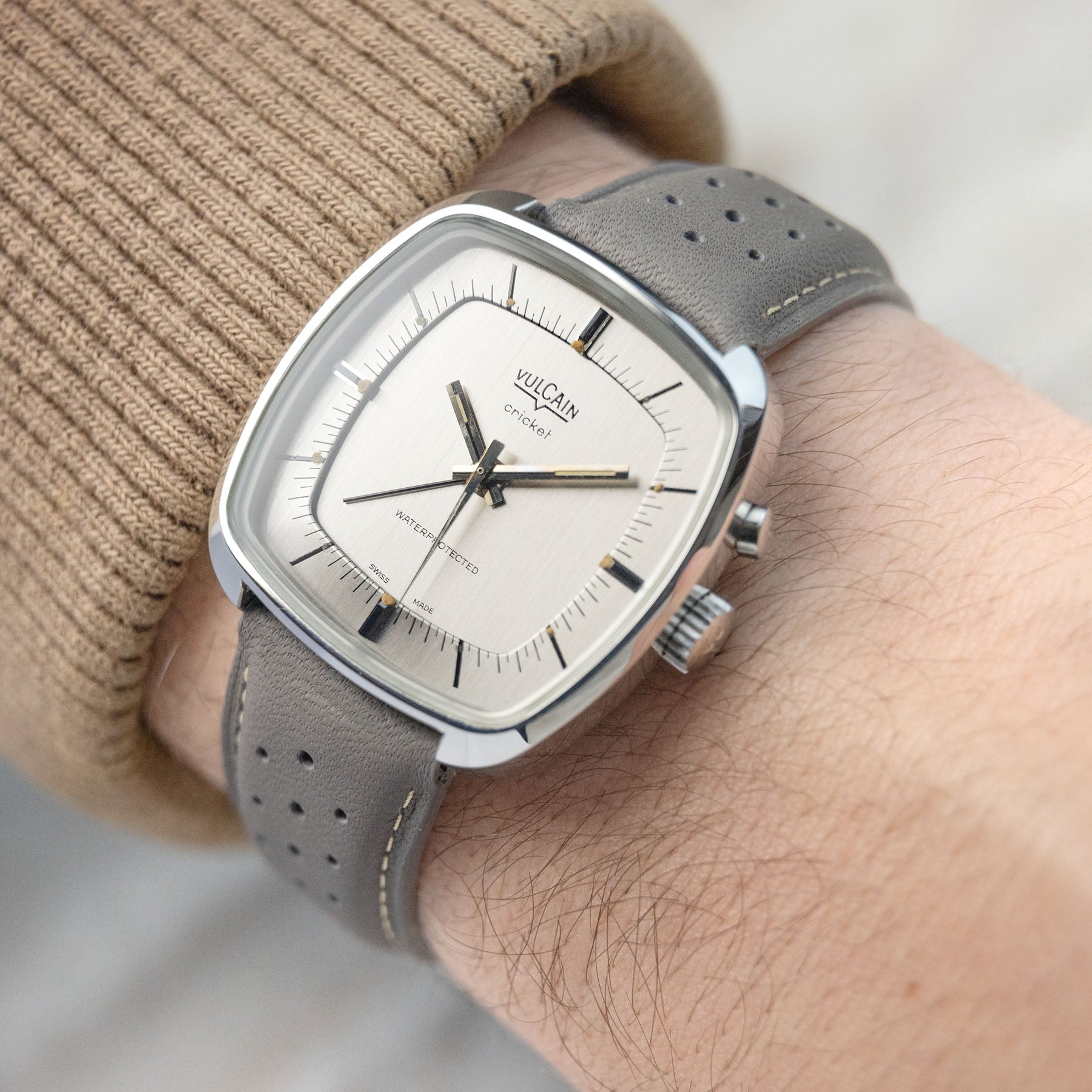 Vulcain Cricket Steel Alarm Watch 1970s