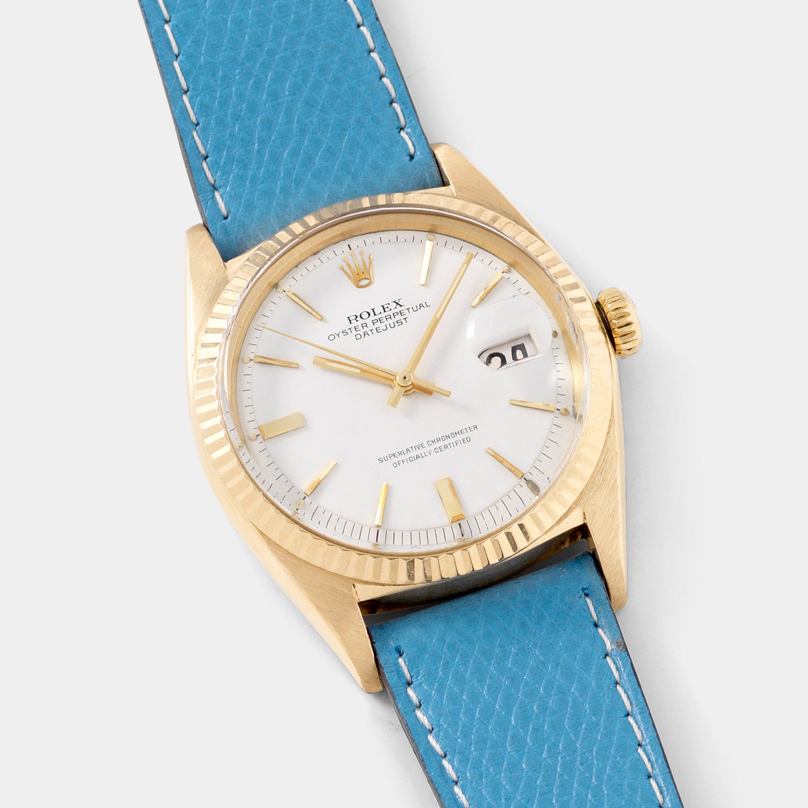 Rolex Datejust 1601 Yellow Gold White Dial ref 1601