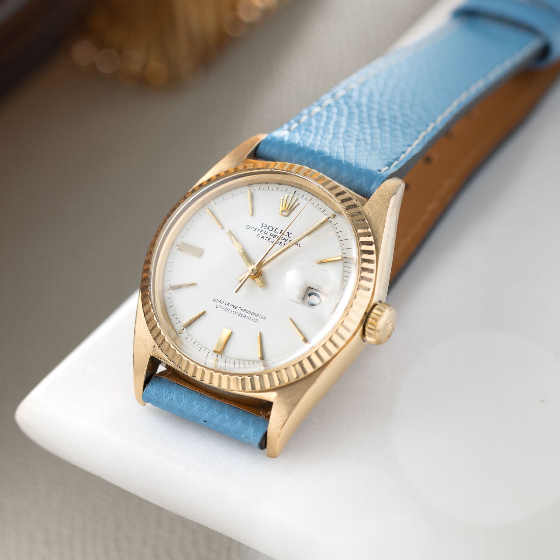 Rolex Datejust 1601 Yellow Gold White Dial ref 1601