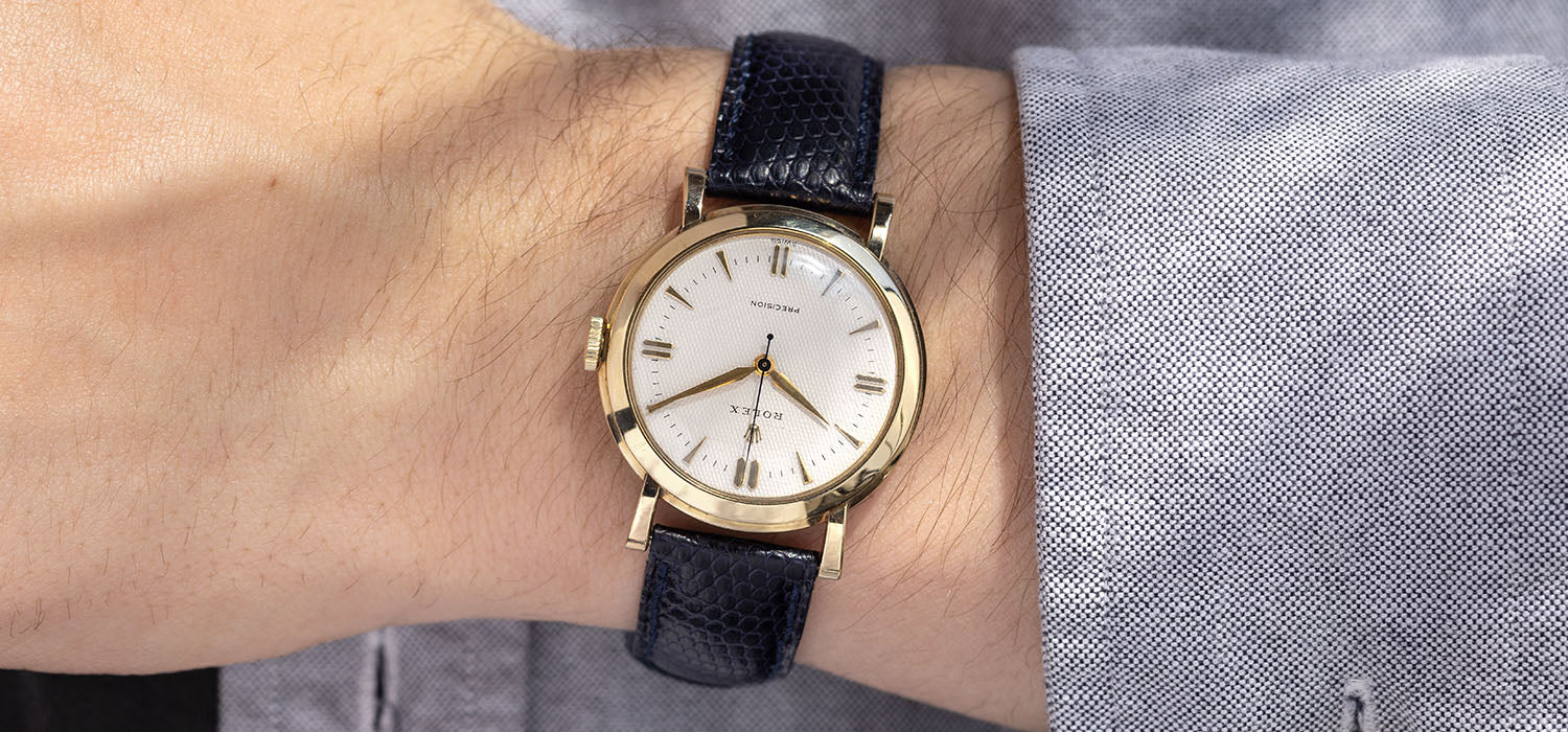 Rolex Precision 9kt Yellow Gold Waffle Dial