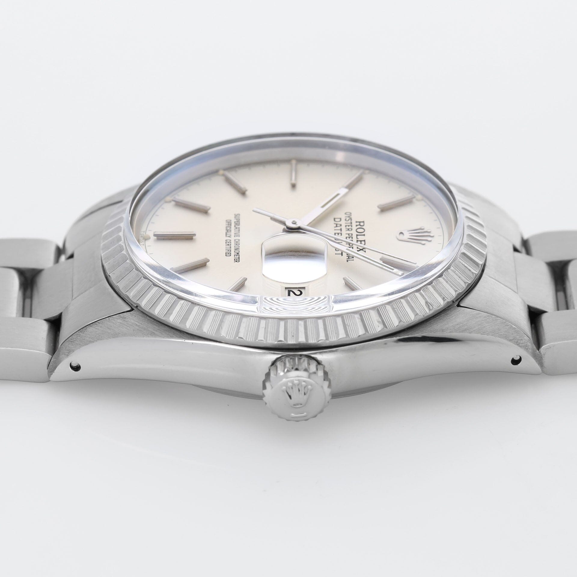 Rolex Datejust 16030 Rare Silver Chapter Ring Dial