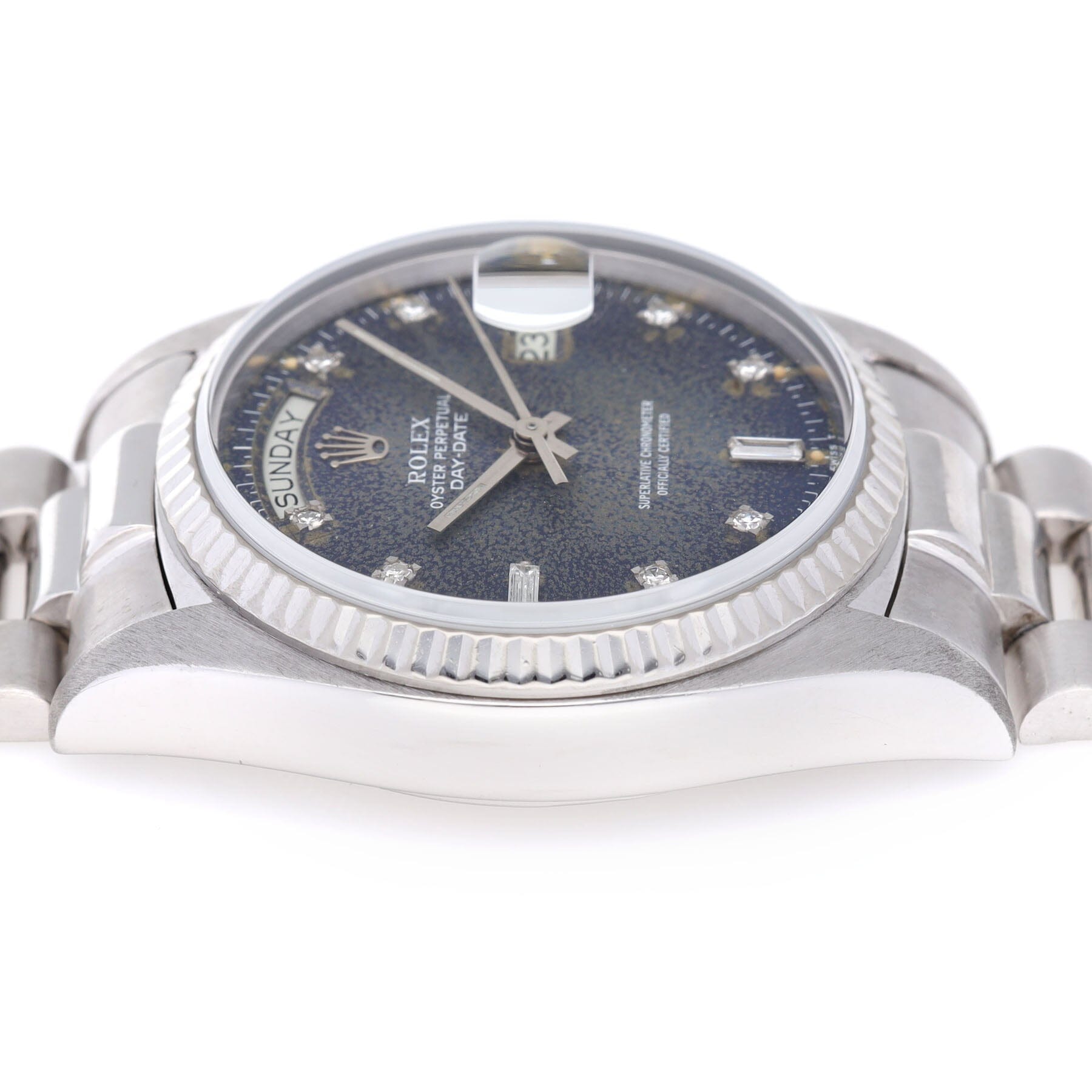 Rolex Day-Date ref. 18029 White Gold Blue Jeans Dial
