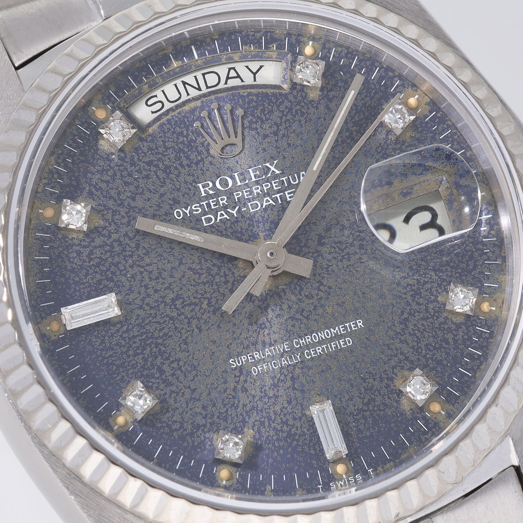 Rolex Day-Date ref. 18029 White Gold Blue Jeans Dial