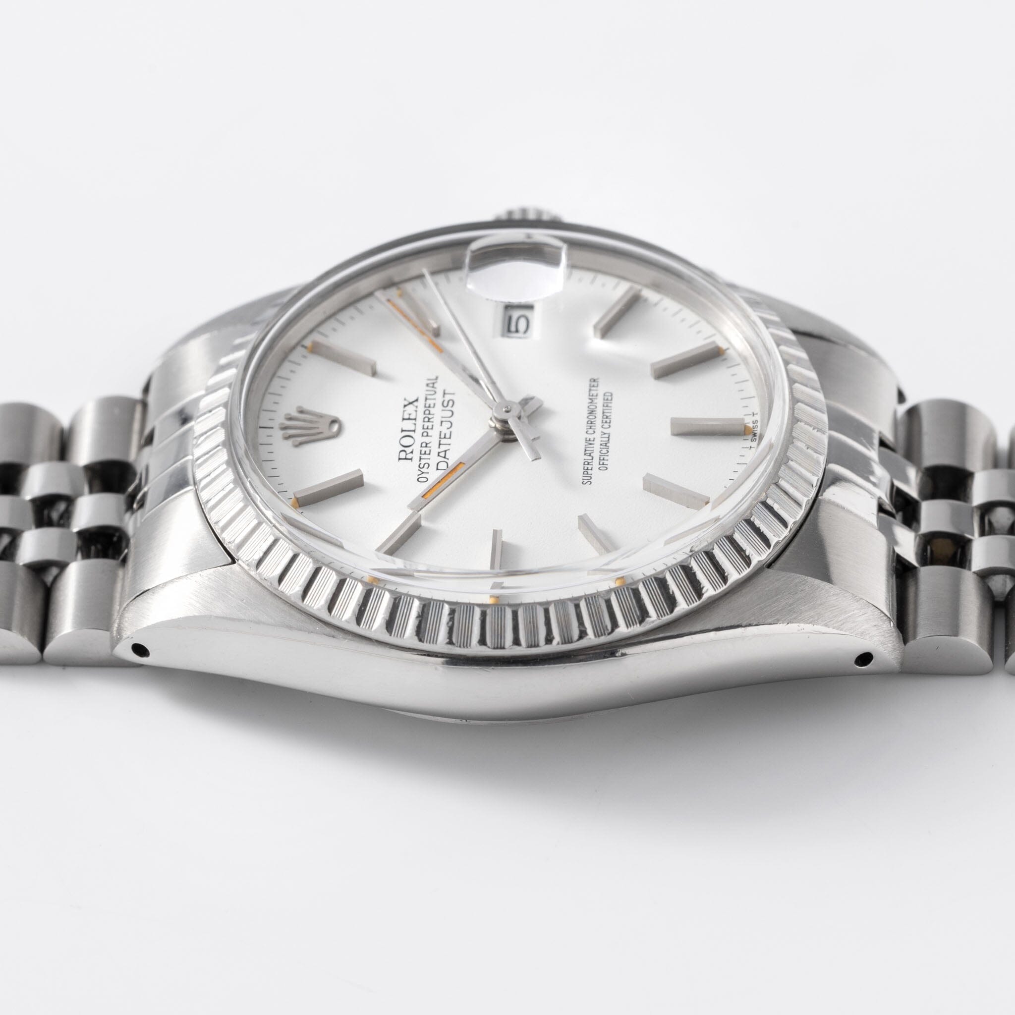 Rolex 16030 Datejust Polar White Dial Pumpkin Patina
