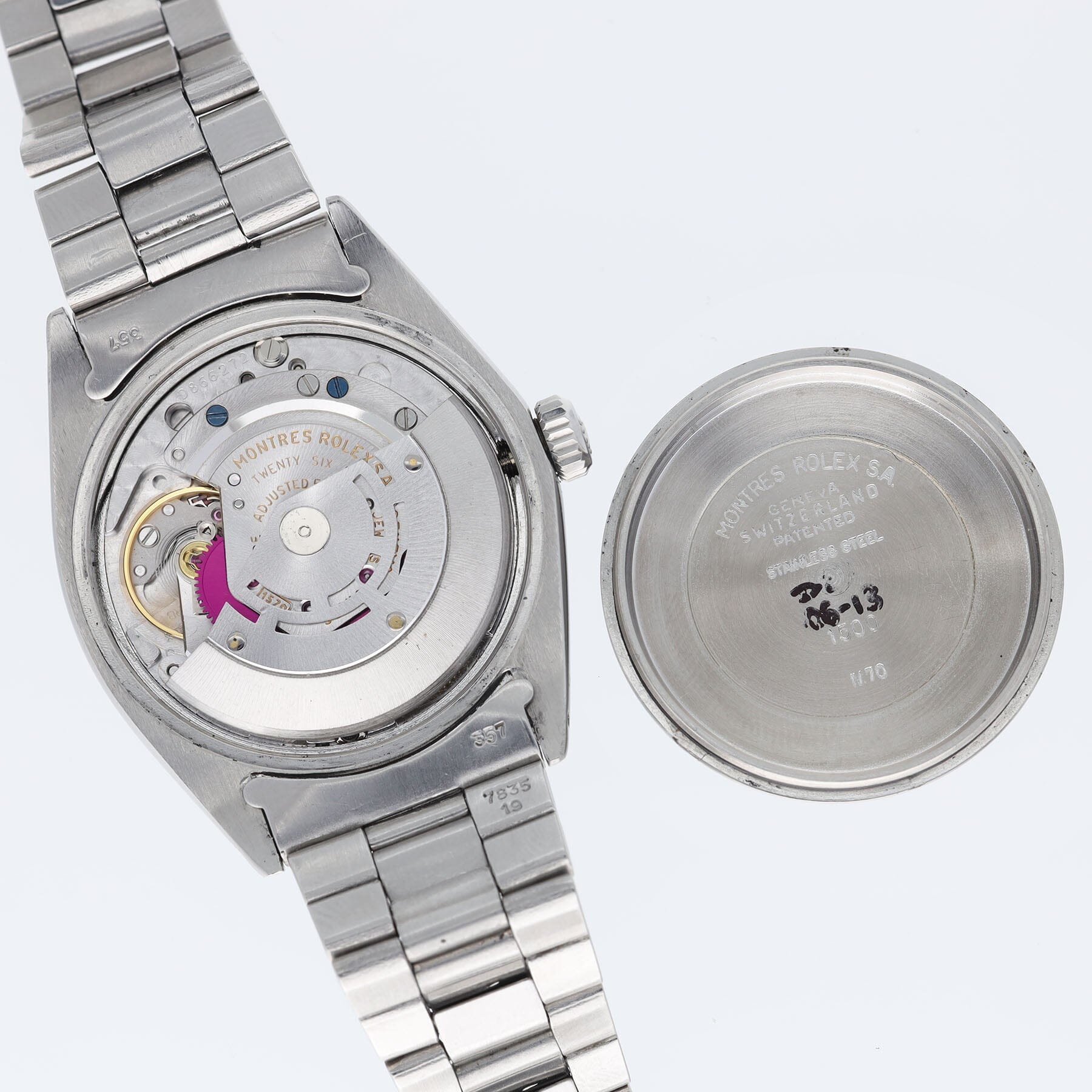 Rolex Oyster Perpetual Date Lavender Grey Dial ref 1500