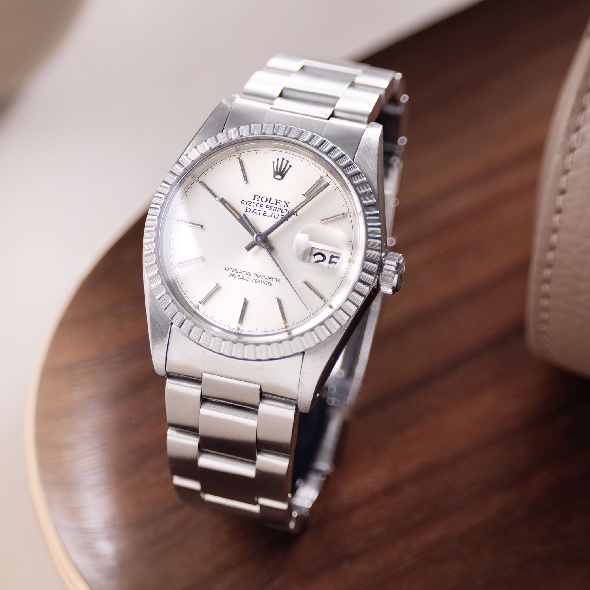 Rolex Datejust 16030 Rare Silver Chapter Ring Dial