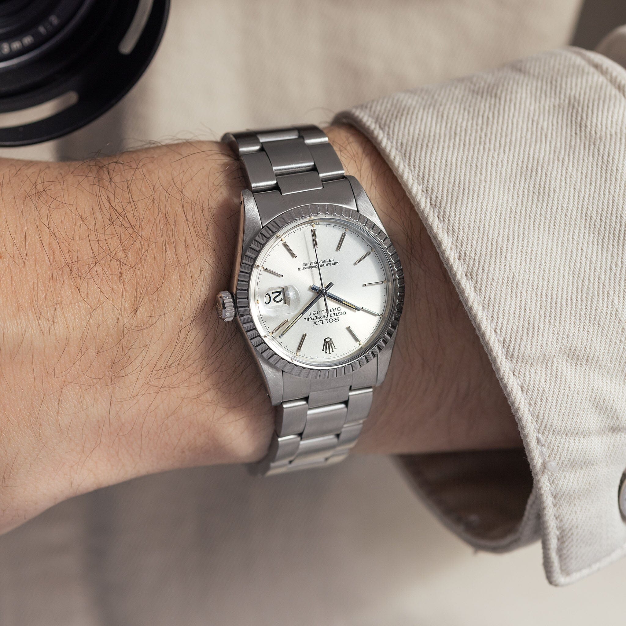 Rolex Datejust 16030 Rare Silver Chapter Ring Dial