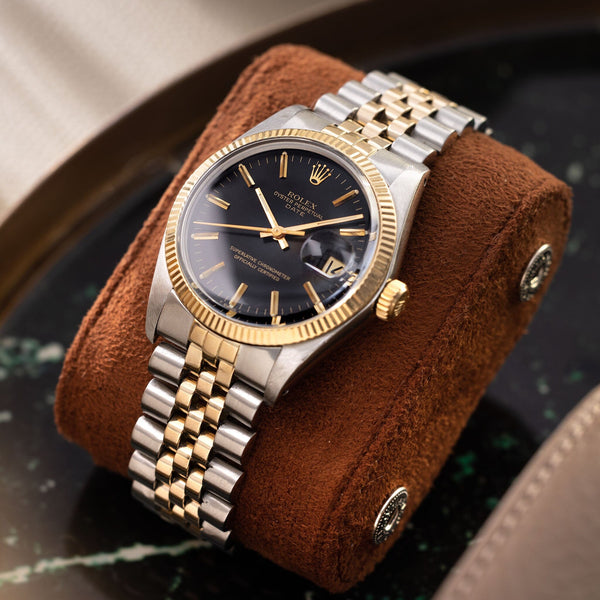 Rolex Oyster Perpetual Date 1505 Steel and Gold Black Dial