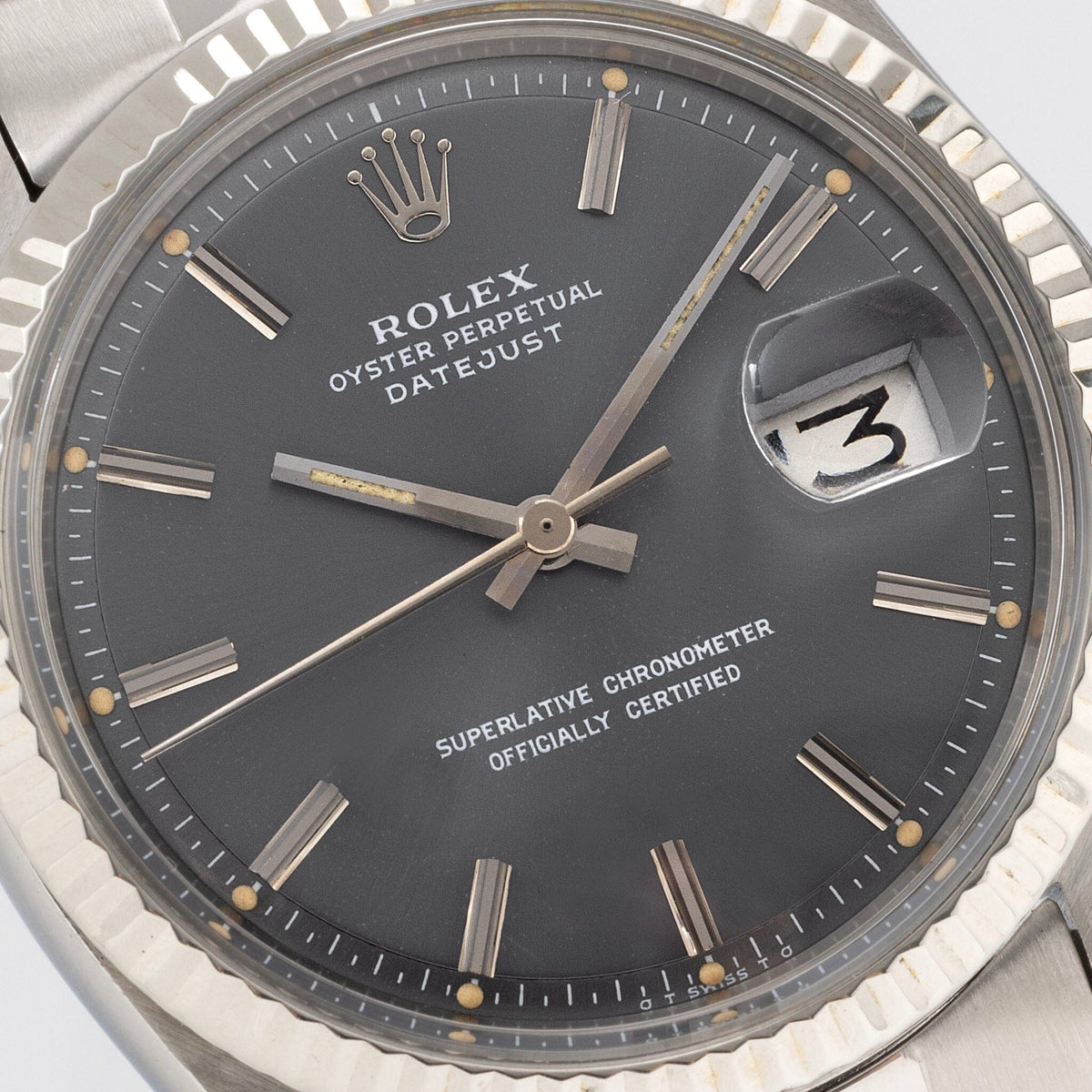 Rolex Grey Rolex Datejust 1601 Grey Soleil Sigma Dial