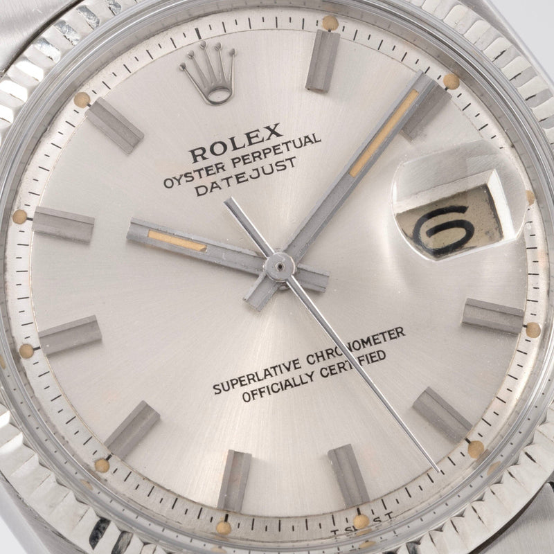 Rolex Datejust Wide Boy Dial ref 1601 silver dial