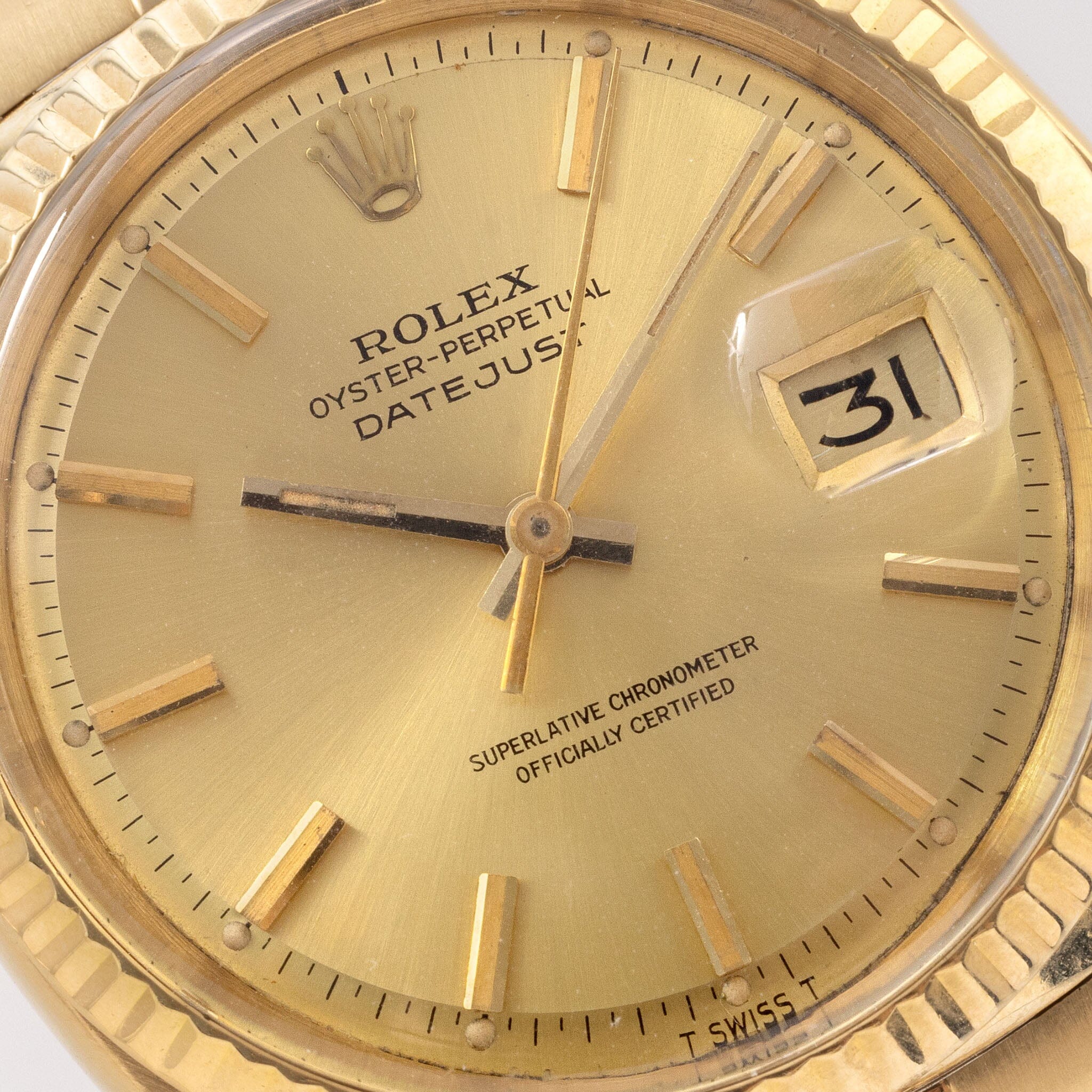 Rolex Datejust 1601 /8 Yellow Gold Champagne Dial