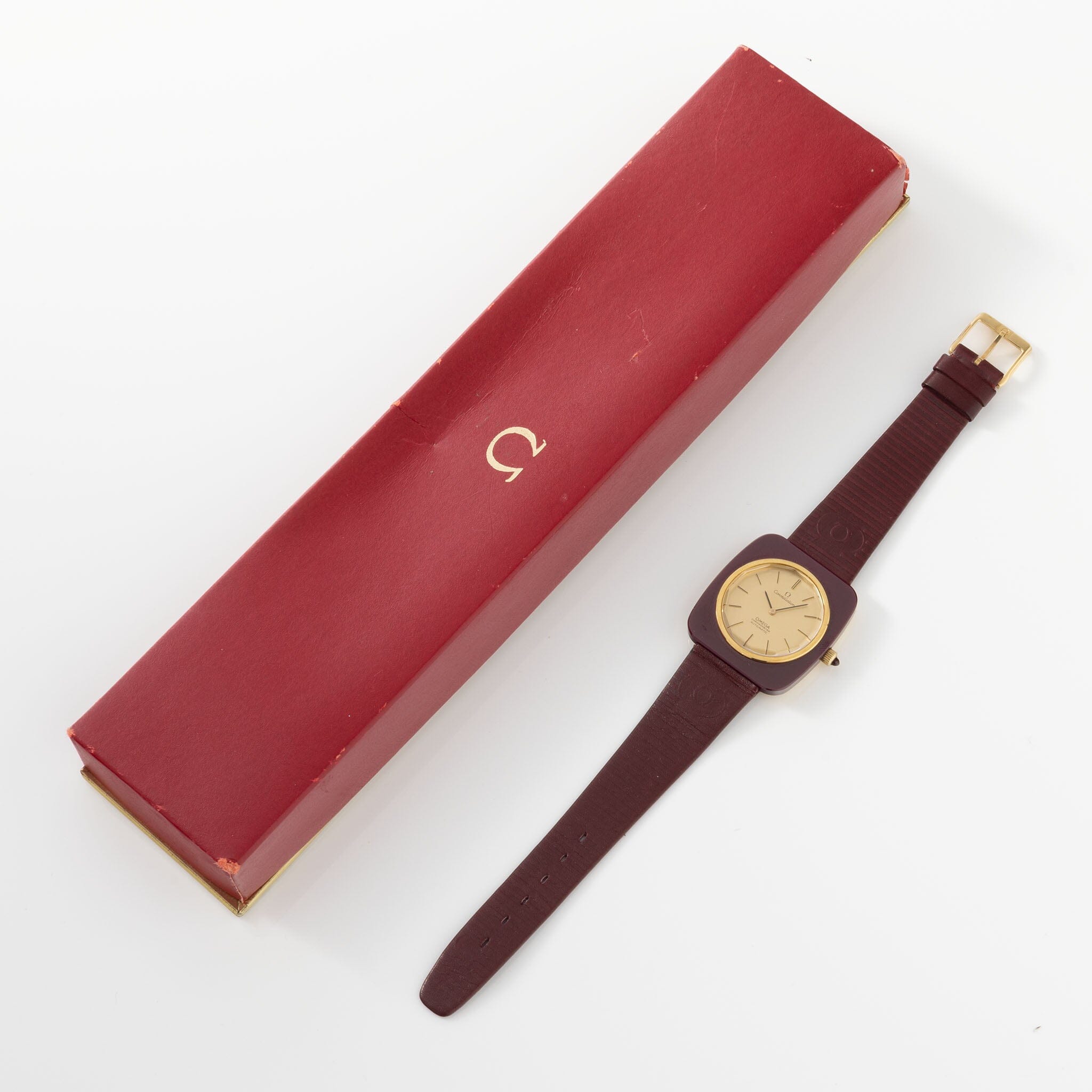 Omega Constellation Burgundy Ceramic and 18k Gold Case