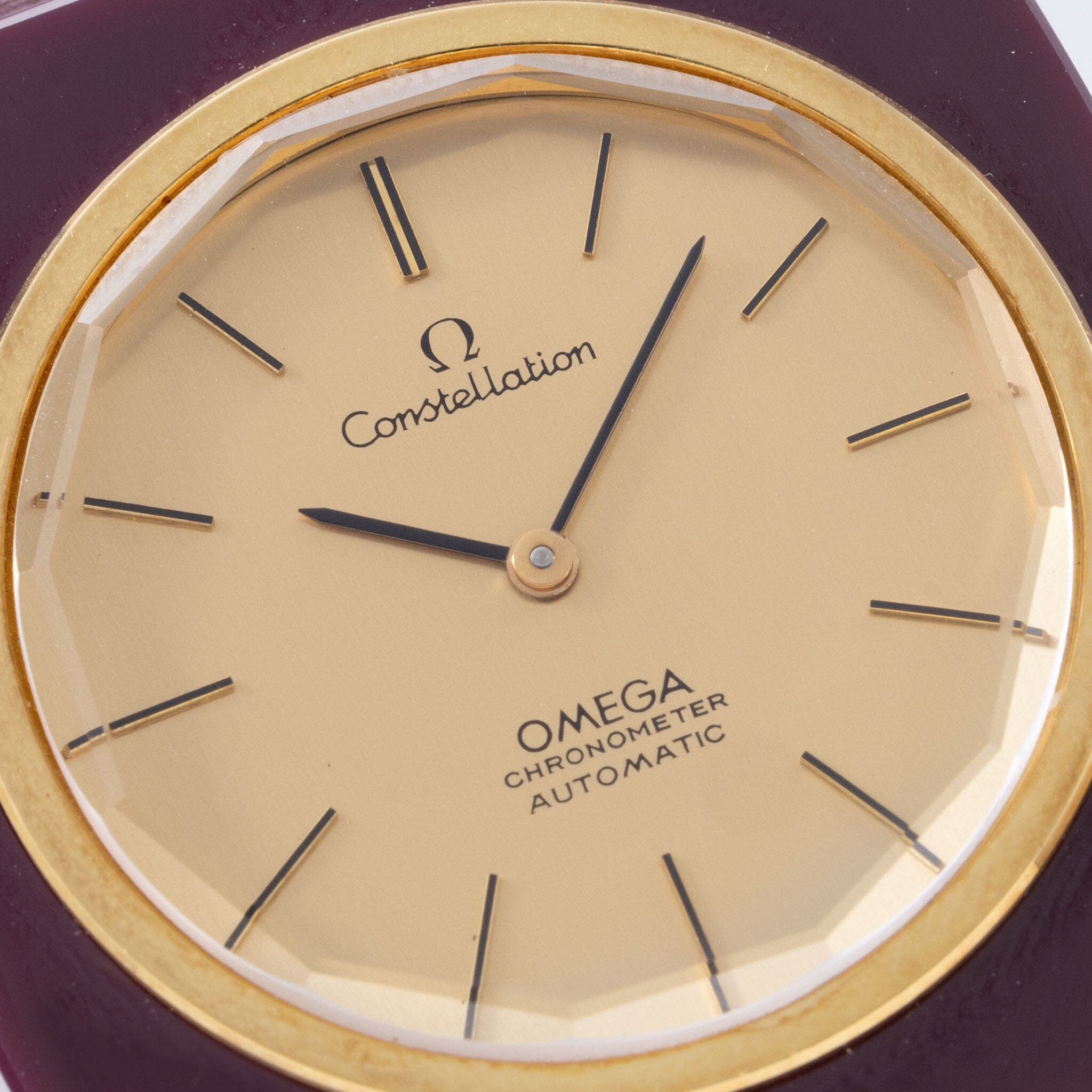 Omega Constellation Burgundy Ceramic and 18k Gold Case