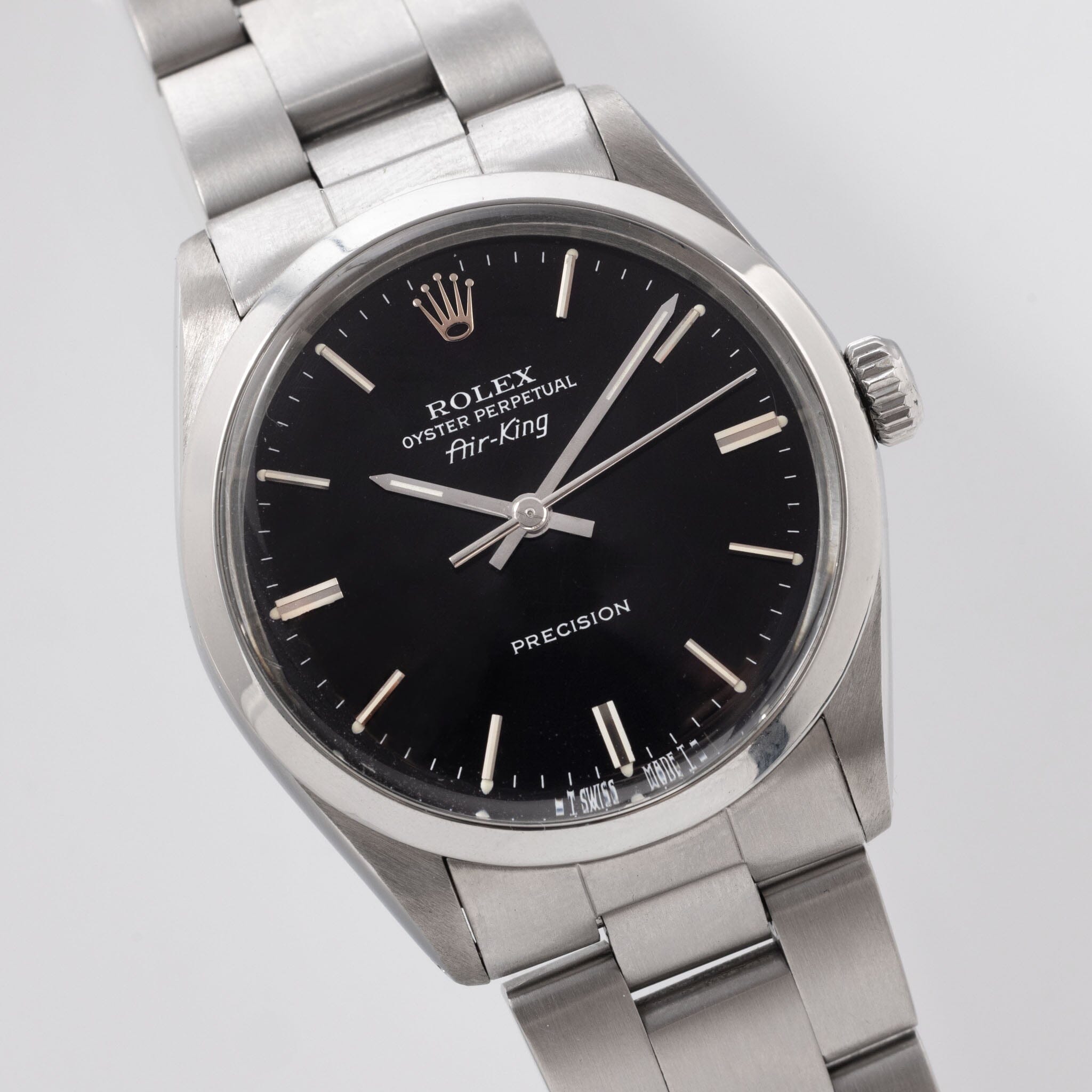 Rolex Air King Black Glossy Dial Ref 5500