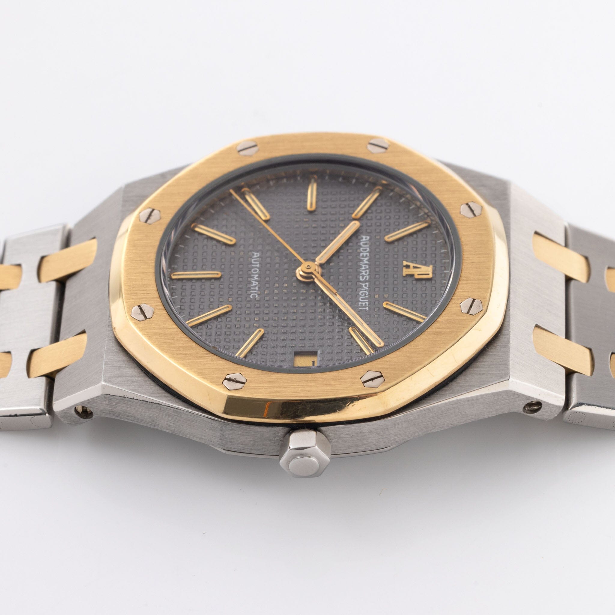 Audemars Piguet Royal Oak Steel and Gold ref 4100SA slate dial with bo