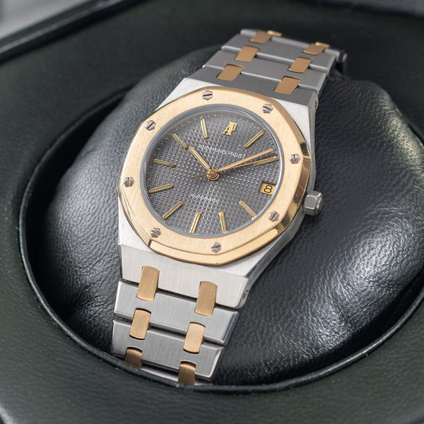 Audemars Piguet Royal Oak Steel and Gold ref 4100SA slate dial with box