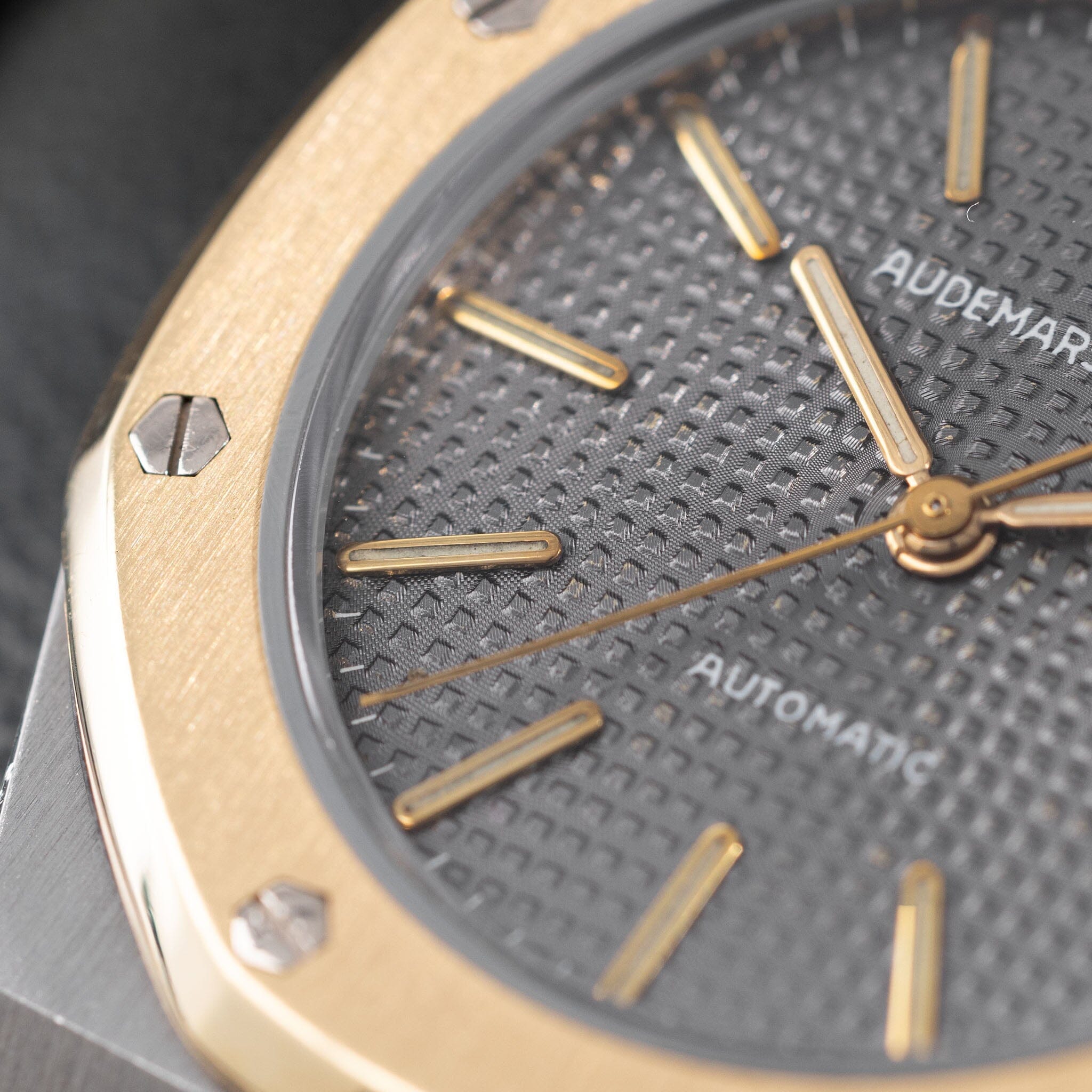 Audemars Piguet Royal Oak Steel and Gold ref 4100SA slate dial with bo