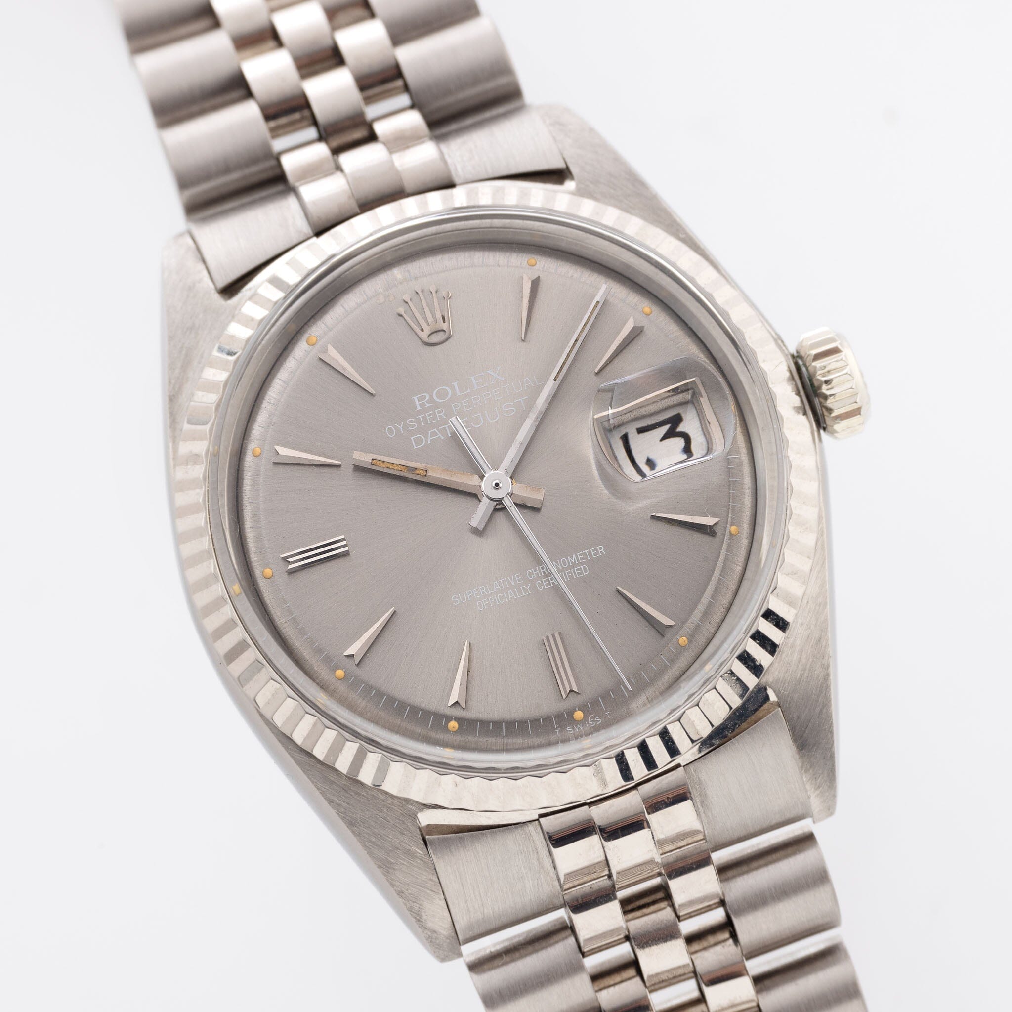 Rolex Datejust 1601/9 White Gold Grey Dial