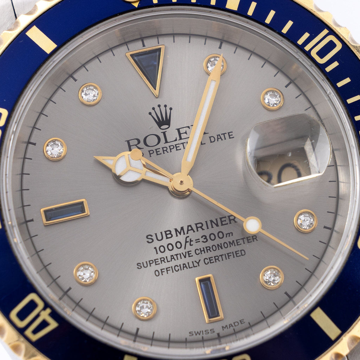 Sub Dial Rolex Submariner Date Serti Dial Two-Tone 16613