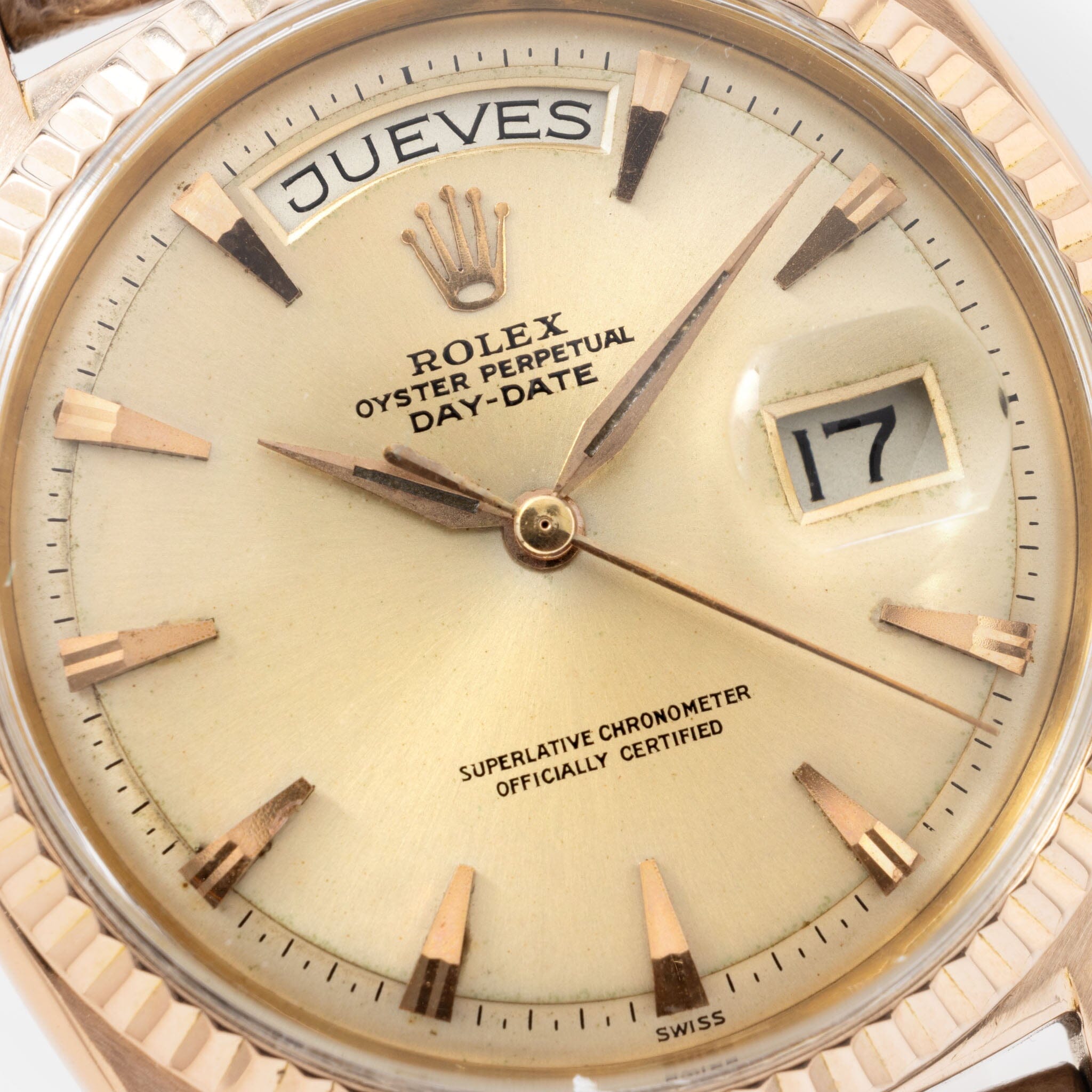 Rolex Day Date Ref. 1803 Rose Gold with Champagne Claw Markers Dial