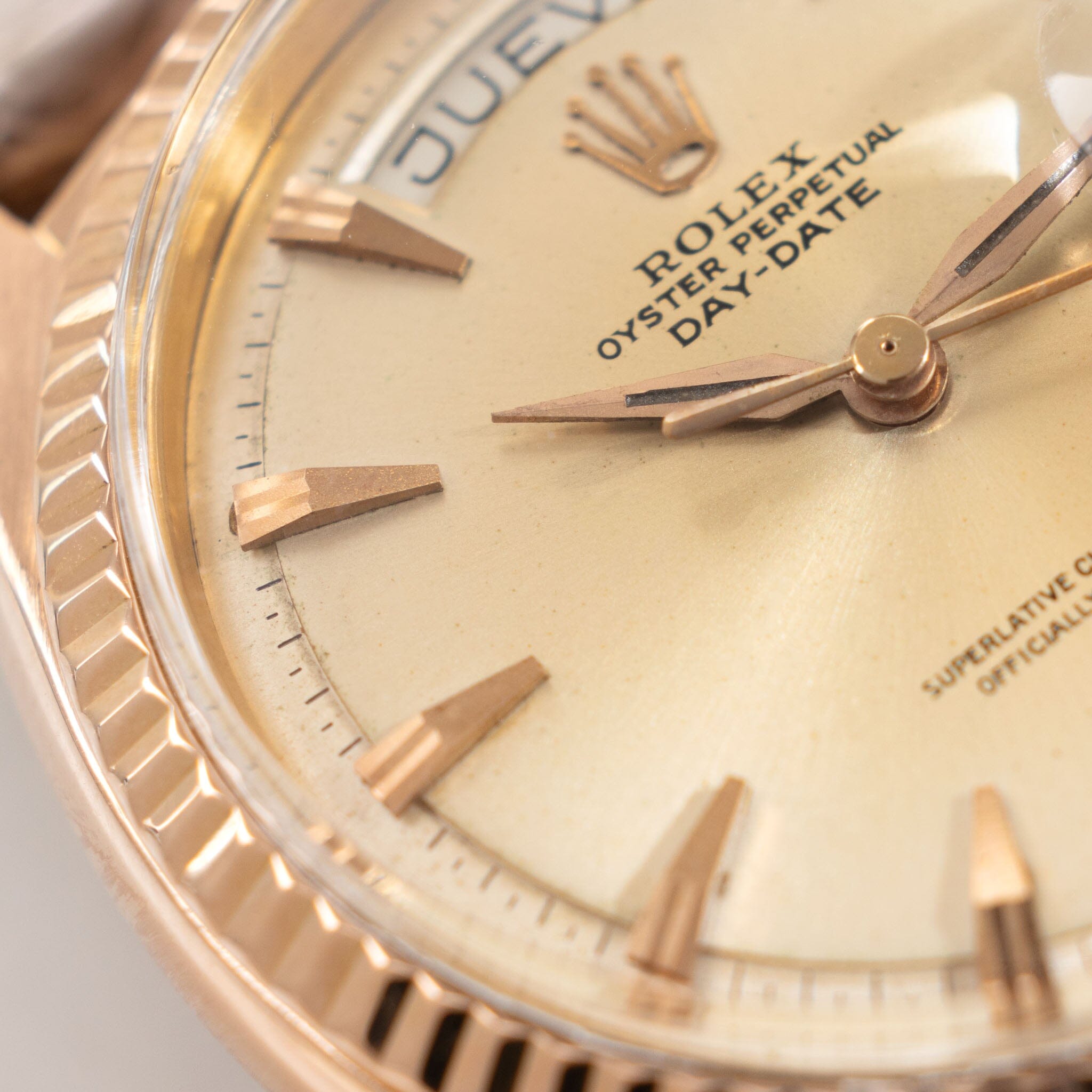 Rolex Day Date Ref. 1803 Rose Gold with Champagne Claw Markers Dial