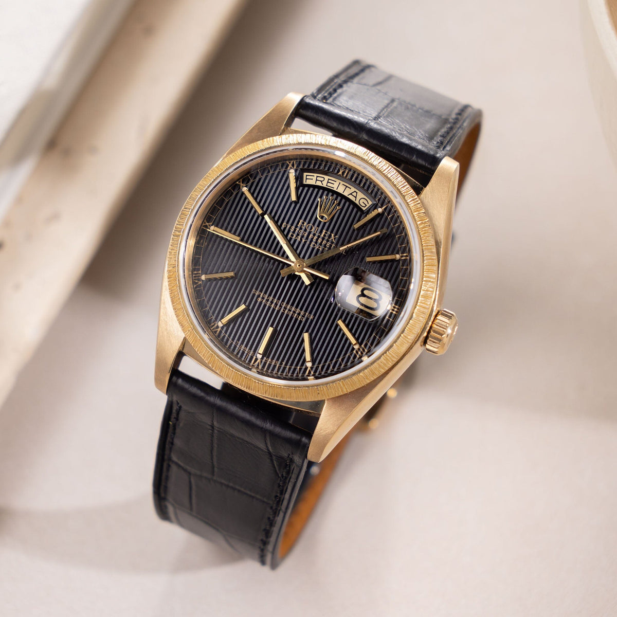 18078 Rolex Day-Date Black Tapestry Dial Ref 18078
