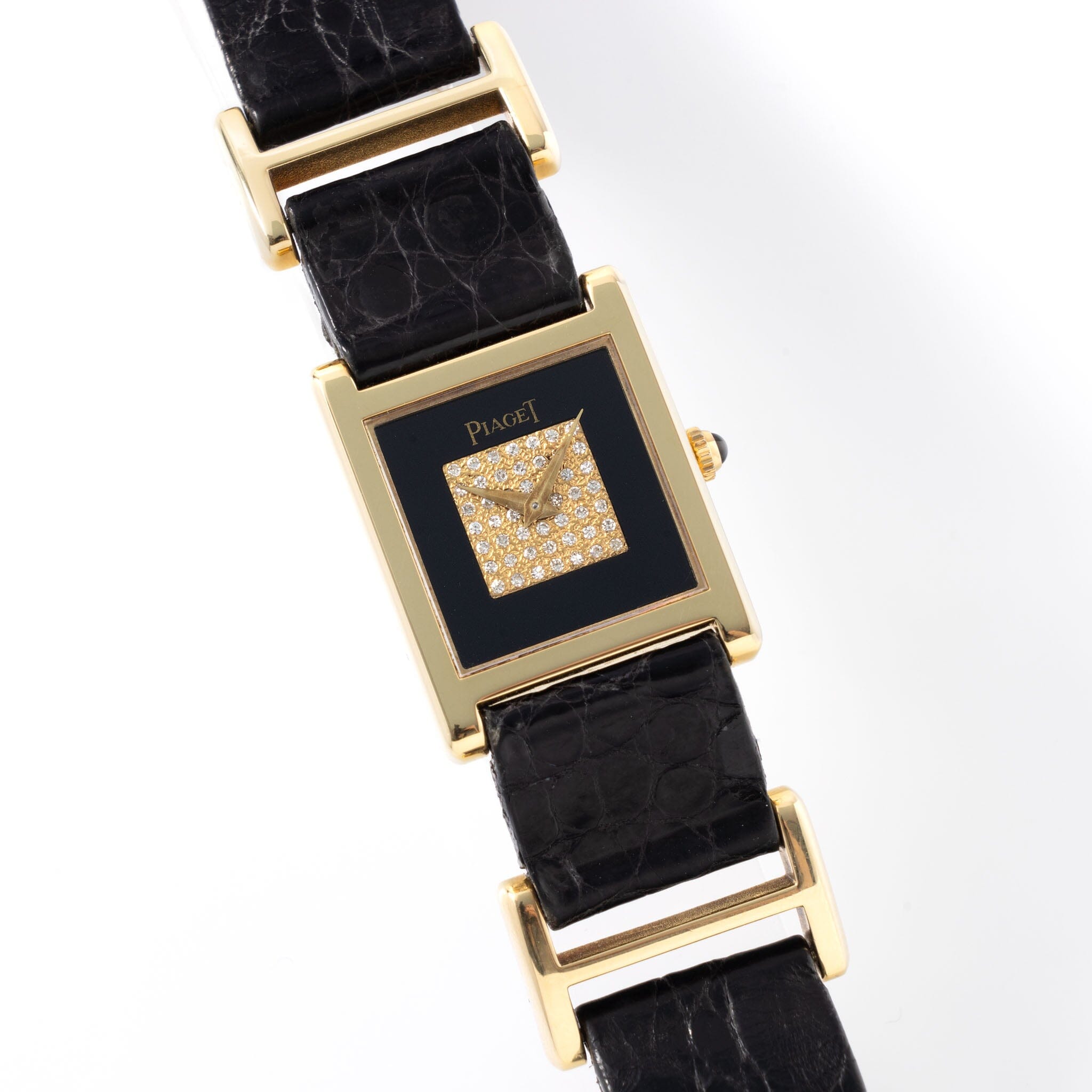 Piaget Tank Onyx and Diamond Dial Box and Papers Ref 90802