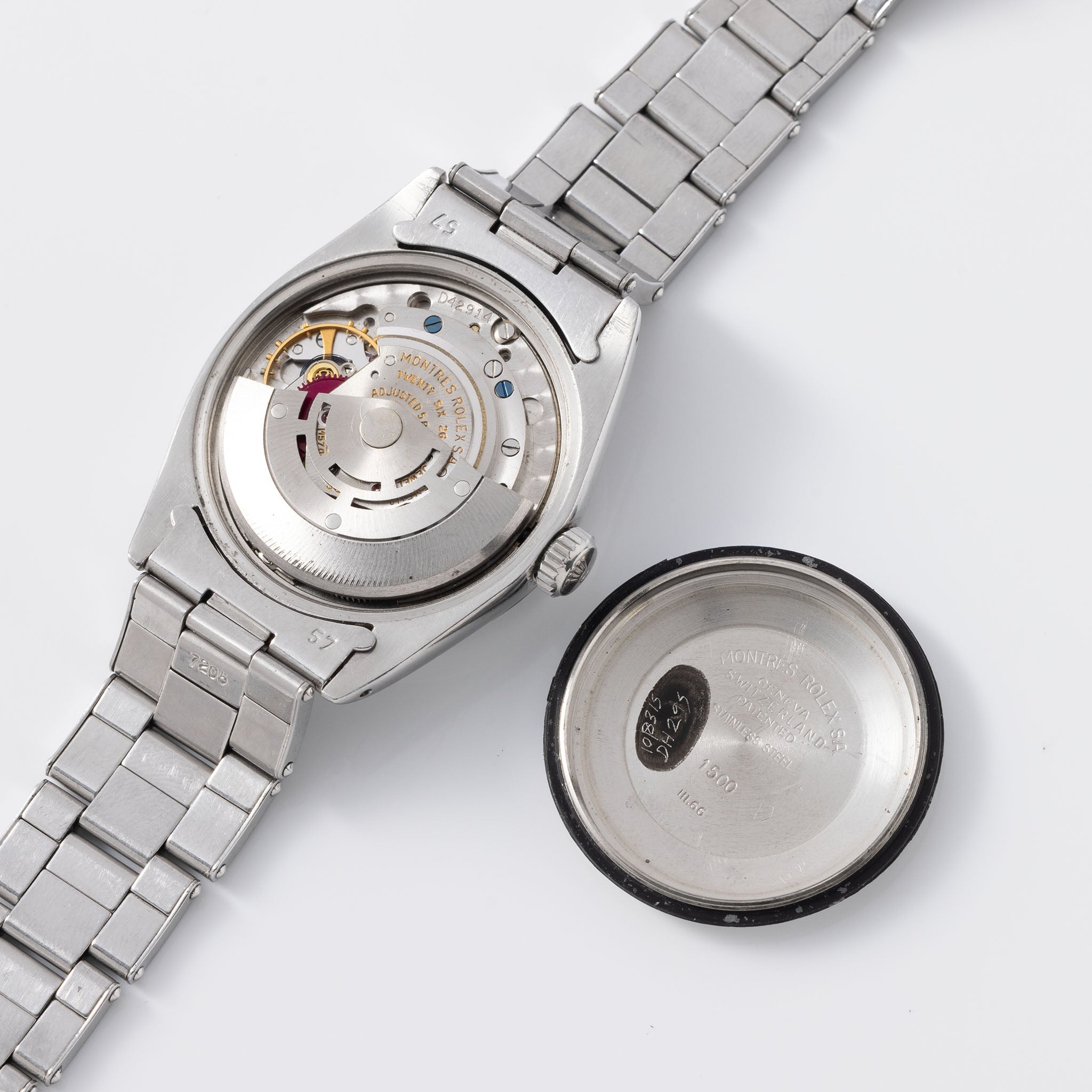 ROLEX Oyster Perpetual Date 1500 部品取り Rolex Oyster Perpetual Date Black Dial Silver Print 