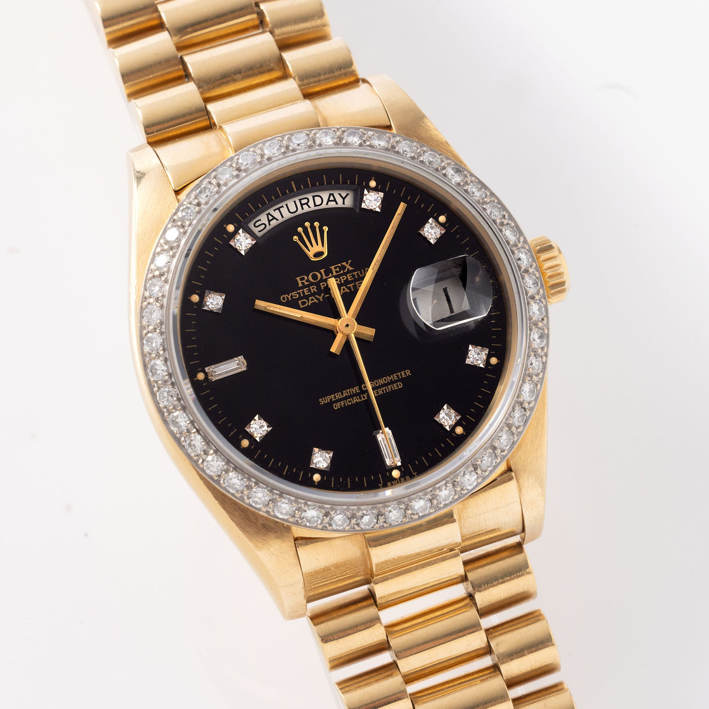 Rolex Day Date 18048 Black Dial Diamond Bezel rolex-day-date-18048-black-dial-diamond-bezel