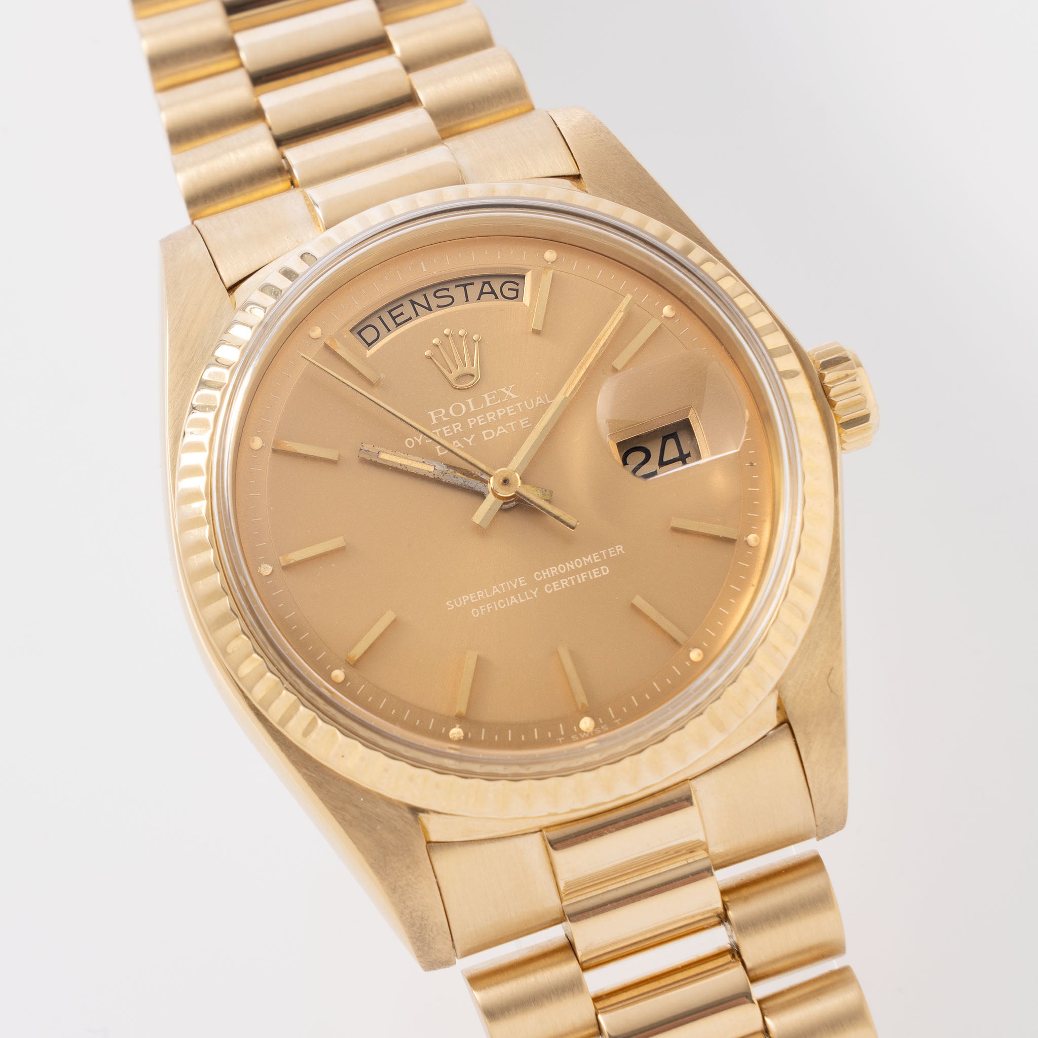 Rolex Day-Date Yellow Gold Havana Dial Box and Papers Ref 1803