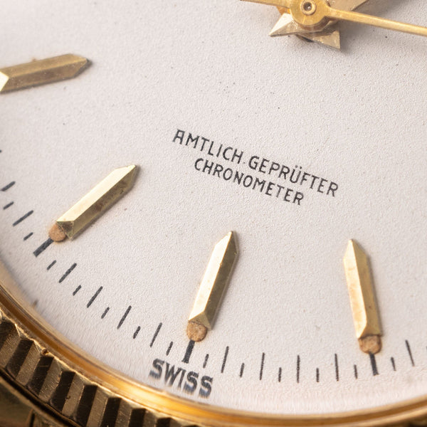 Rolex Oyster Perpetual 18kt Gold German Dial Brick Bracelet ref 6567