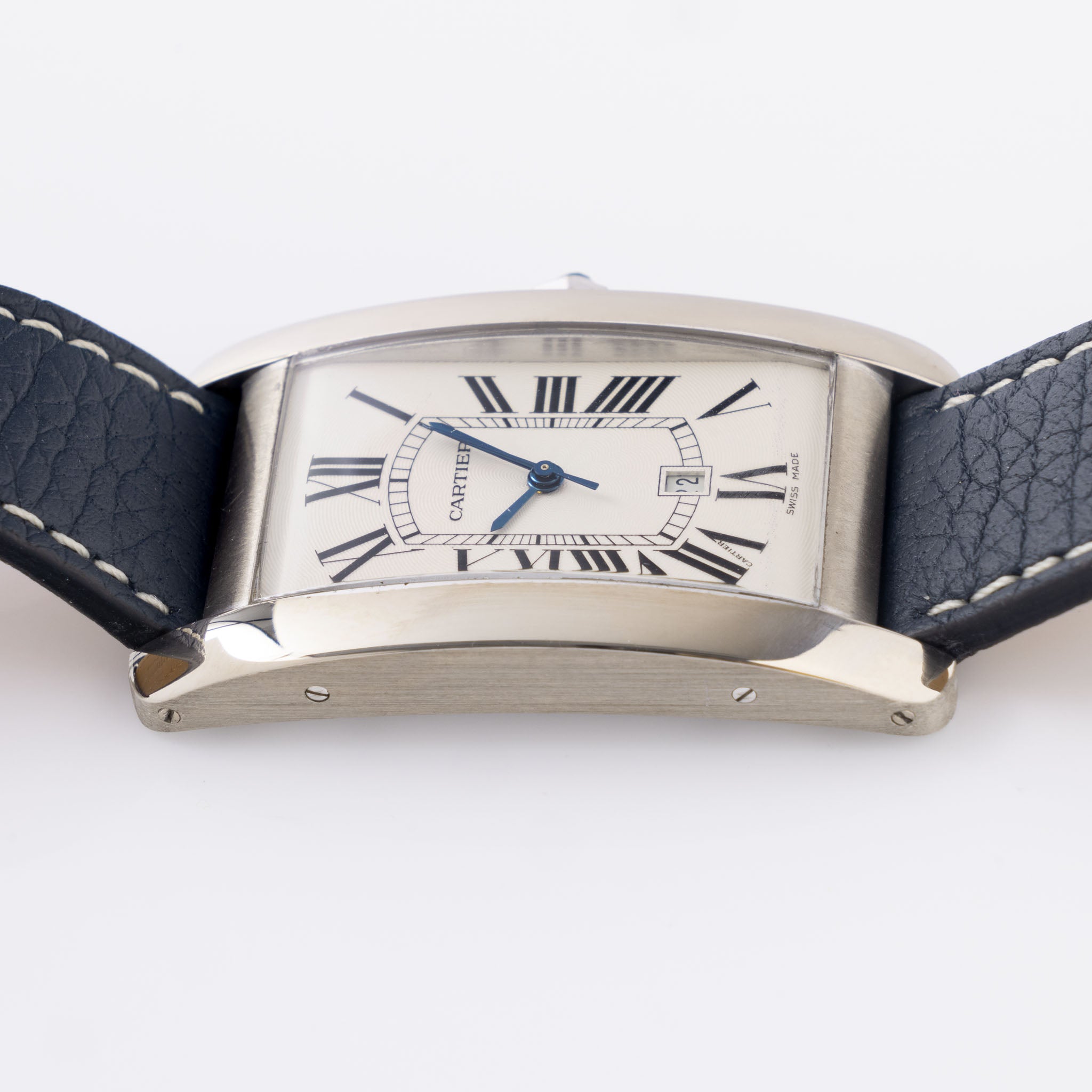 Cartier Tank Américaine in 18k White Gold Ref. 1741 White Guilloché Dial