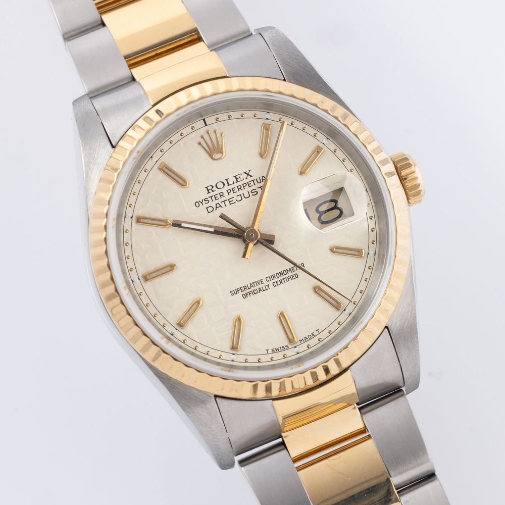 Computer Dial Rolex Datejust Steel and Gold Cream Computer Dial Ref. 16233