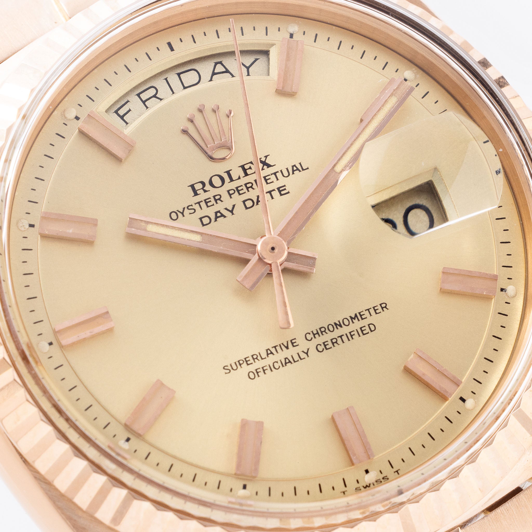 Rolex Day-Date "Wide Boy" Dial in 18k Pink Gold Ref. 1803