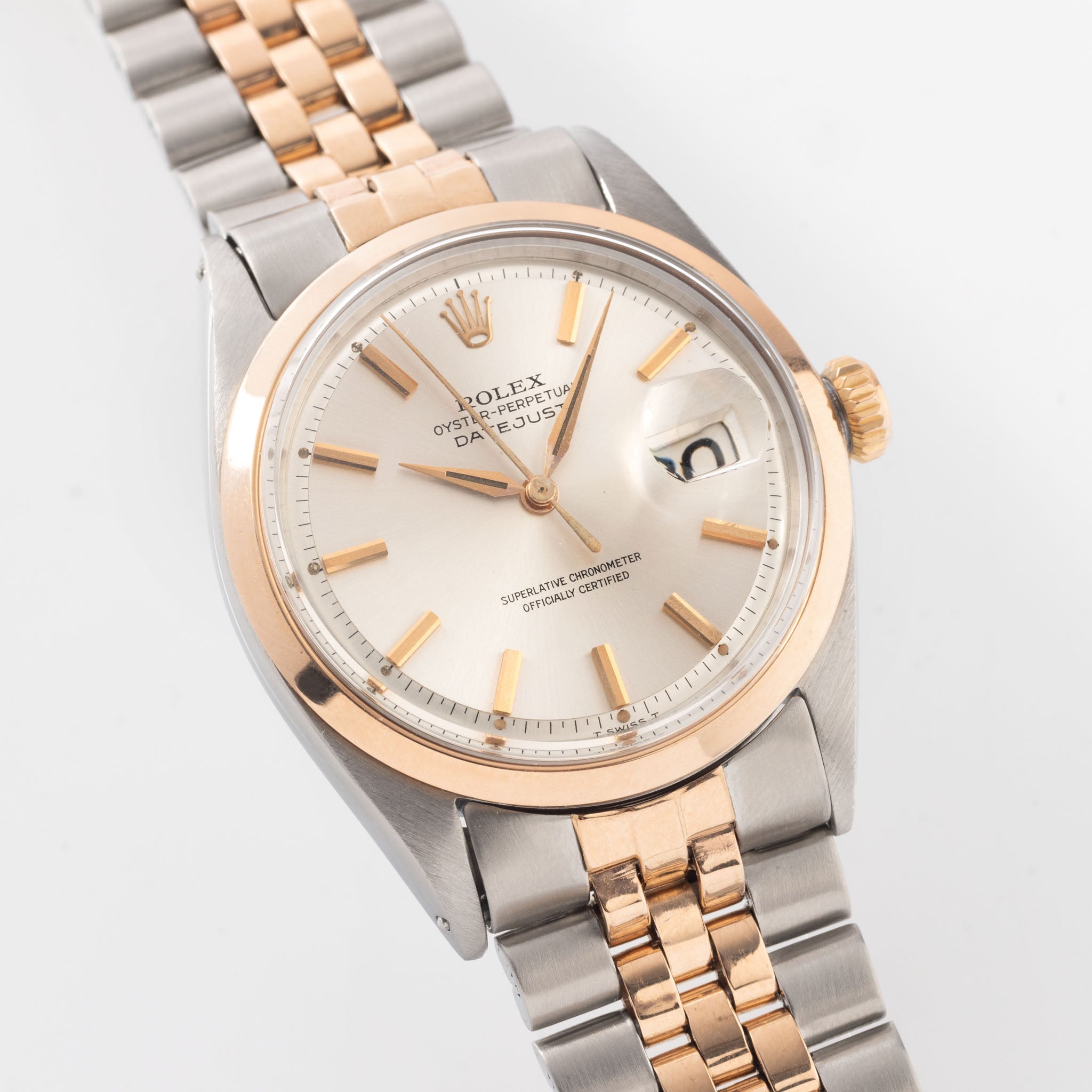 Rolex Datejust Silver Dial Steel and Rose Gold Ref. 1600